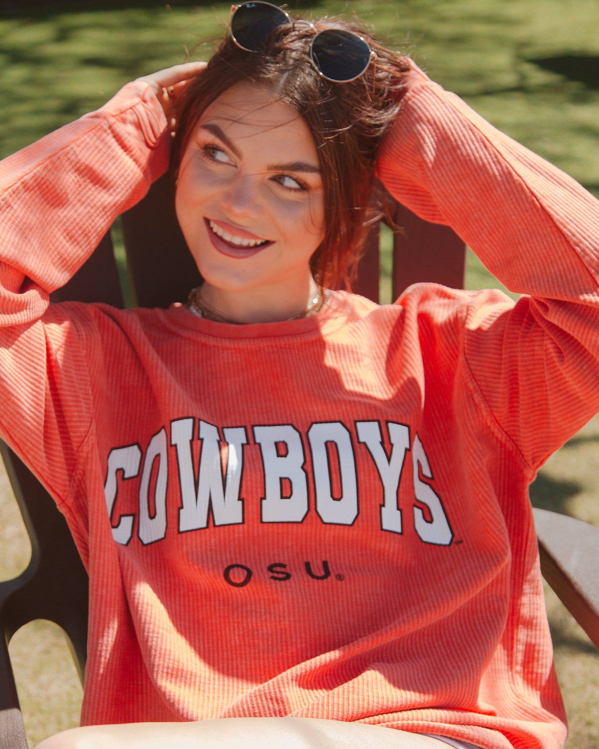 Osu Cowboys Filled Gault Orange Corded Crew Sweatshirt T-Shirts, Hoodie | PodTeesHub.com