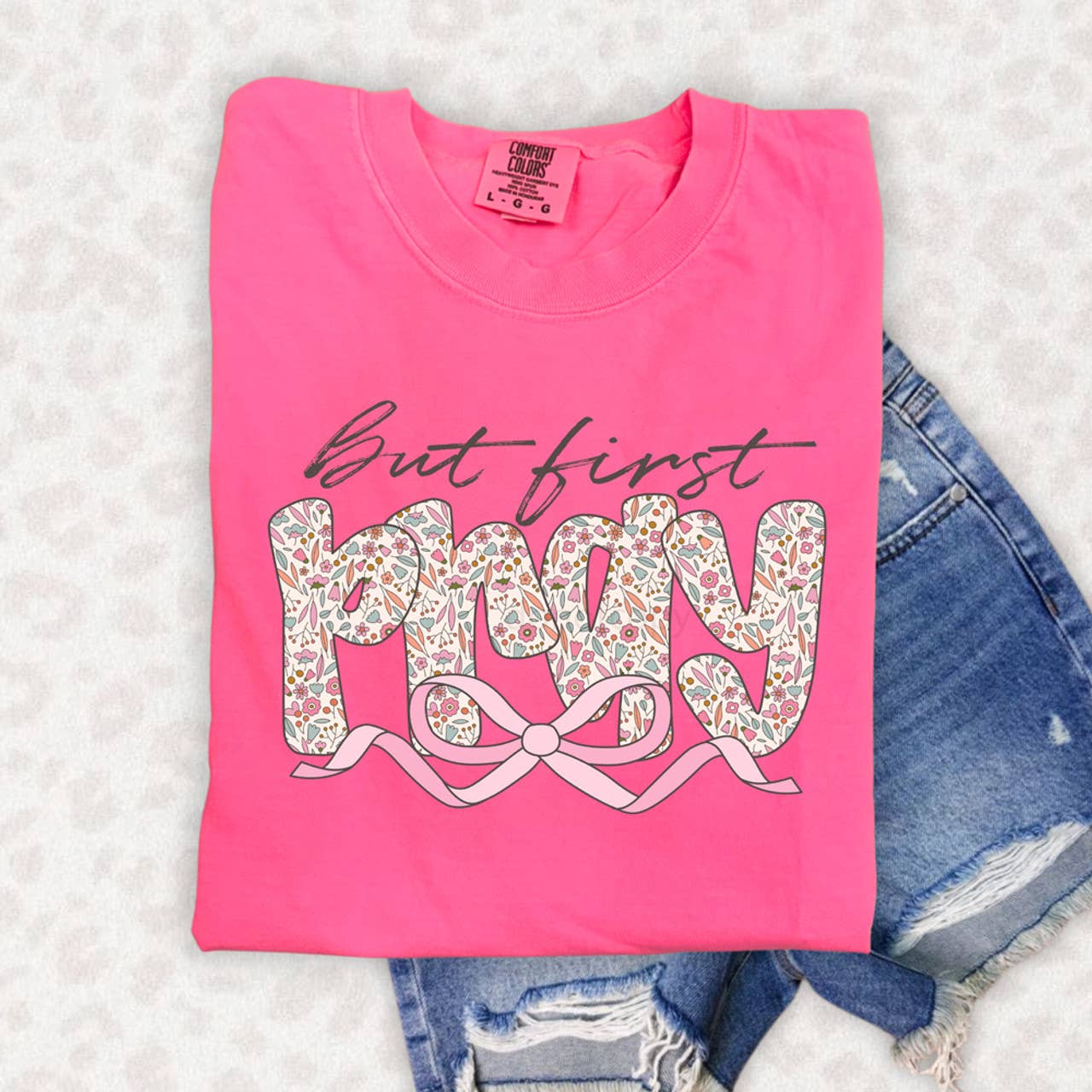 But First Pray Coquette Tee Hoodie, Sweatshirt | PodTeesHub.com