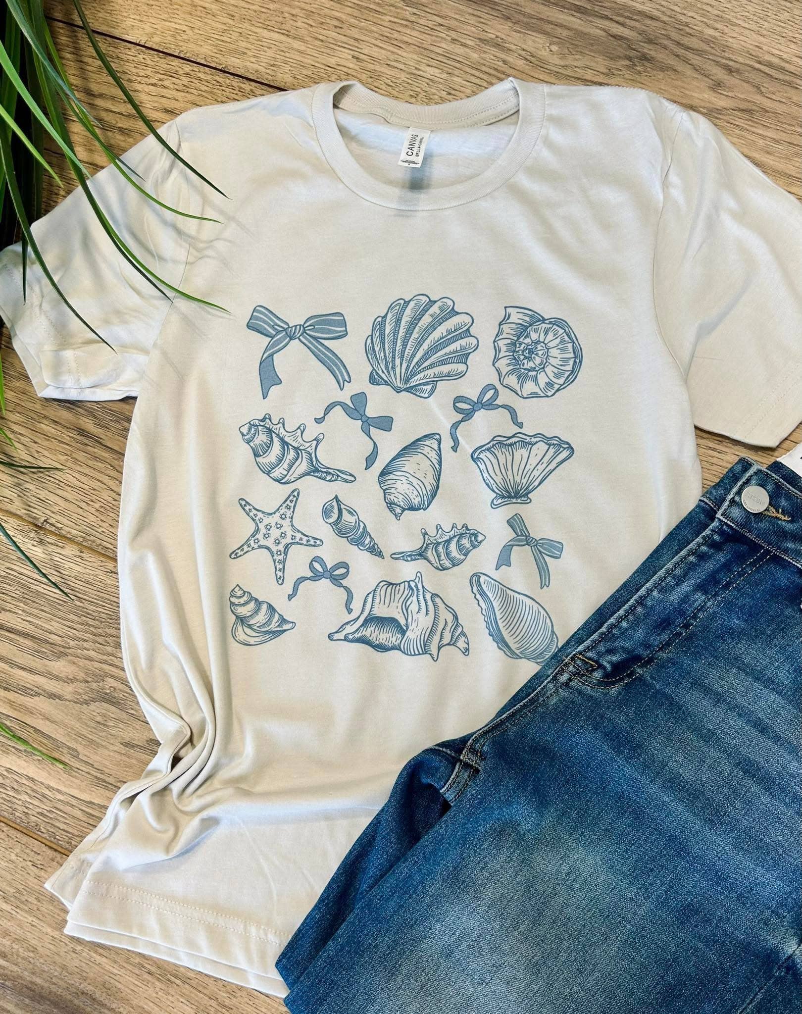 Coquette Seashell Graphic Tee/Crew Hoodie, Sweatshirt | PodTeesHub.com