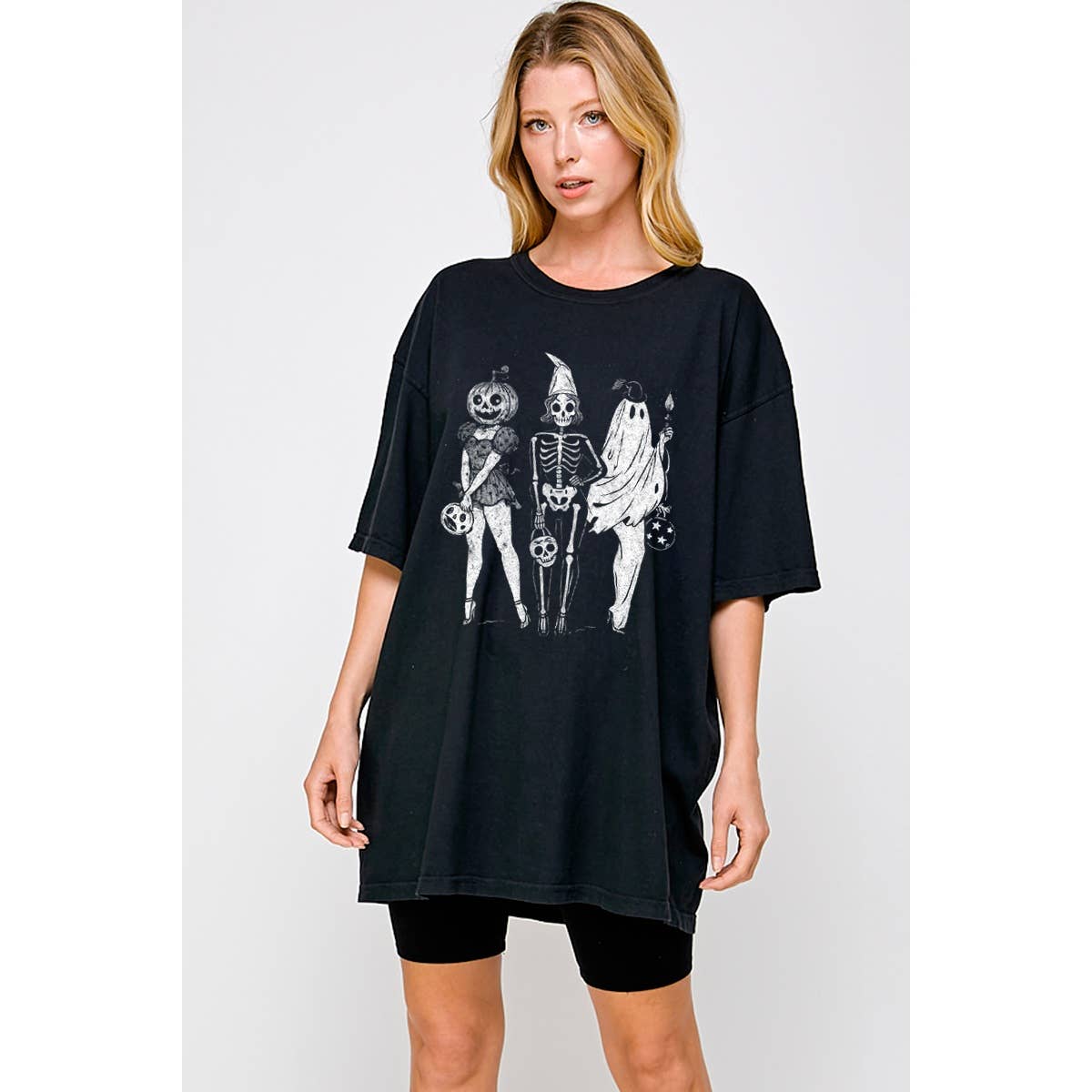 Haloween Custume Girls Vintage Graphic Oversized Tee Hoodie, Sweatshirt | PodTeesHub.com