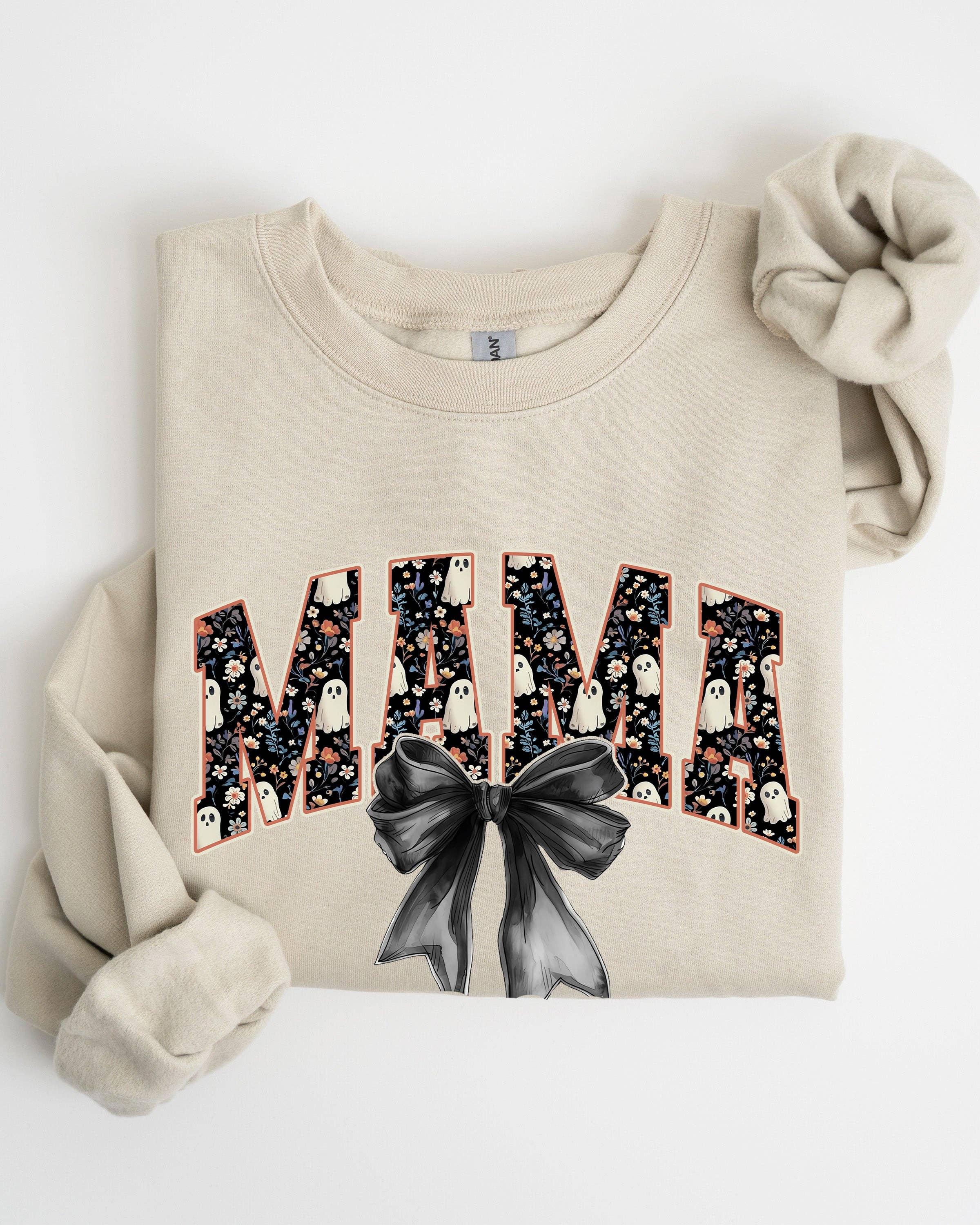 Mama, Halloween, Bow, Goth, Spooky, Collegiate Sweatshirt T-Shirts, Hoodie | PodTeesHub.com