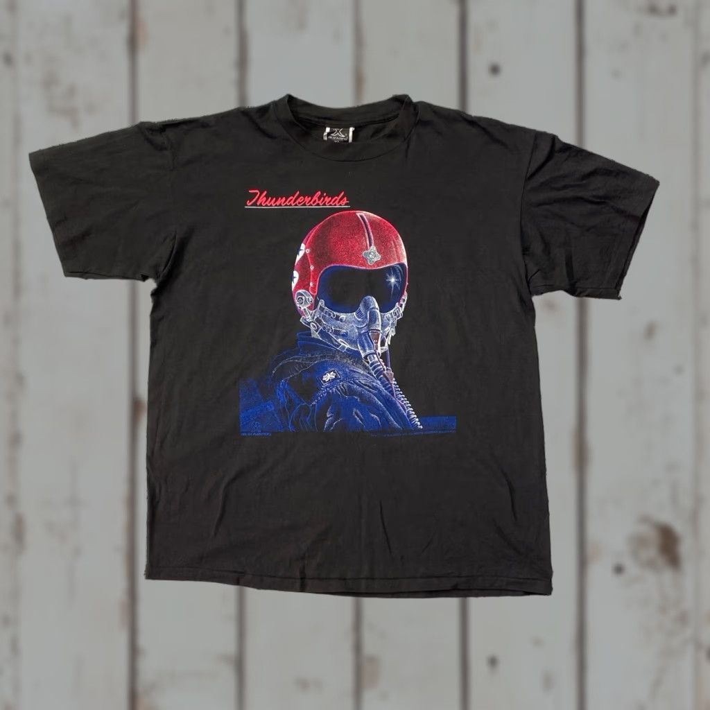 Vintage 1992 Thunderbirds Diamond Roll Jets Retro Essential T Shirt Xl Black Cotton Men Hoodie, Sweatshirt | PodTeesHub.com
