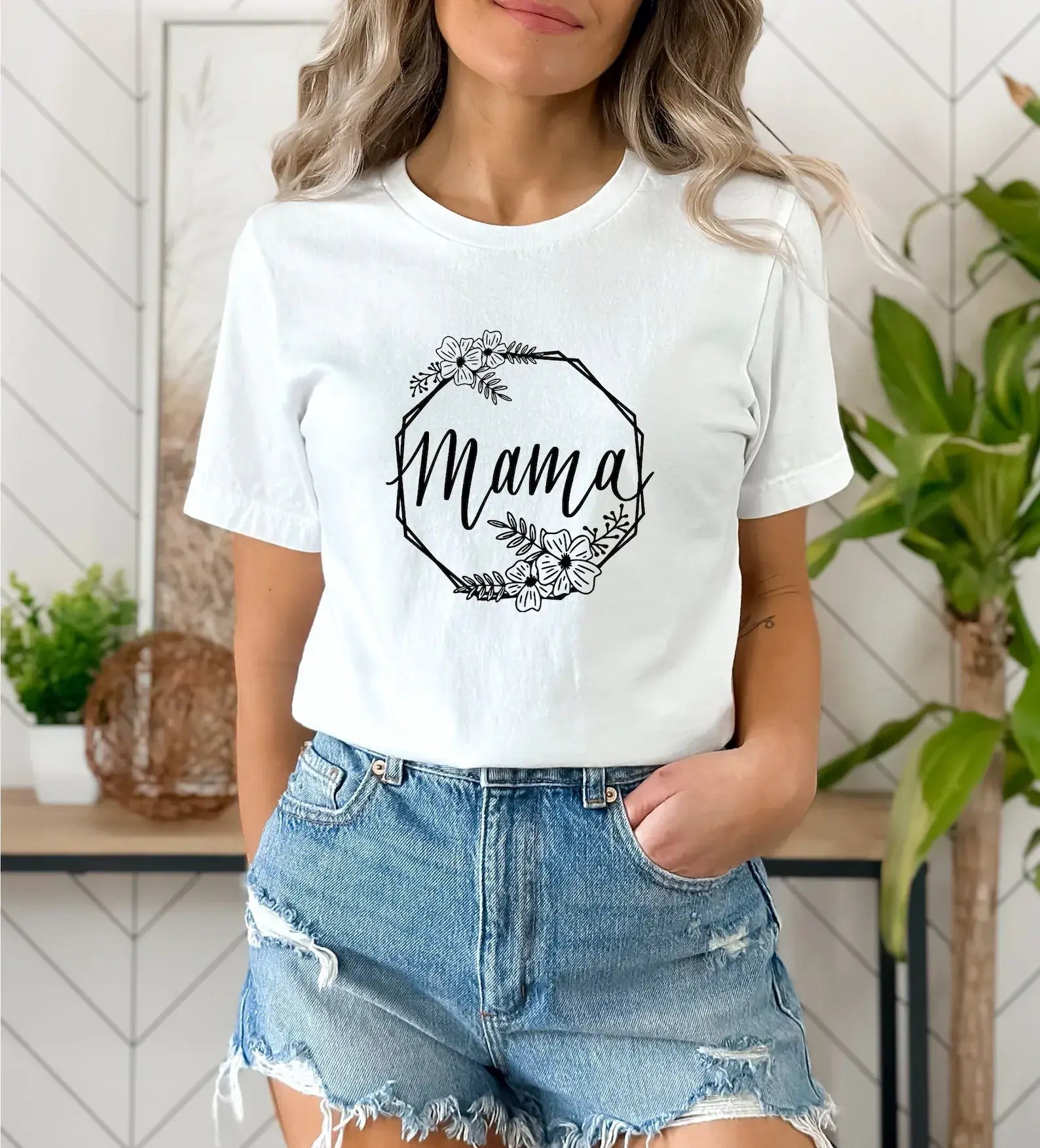 Floral Mama Octagon T-Shirt Hoodie, Sweatshirt | PodTeesHub.com