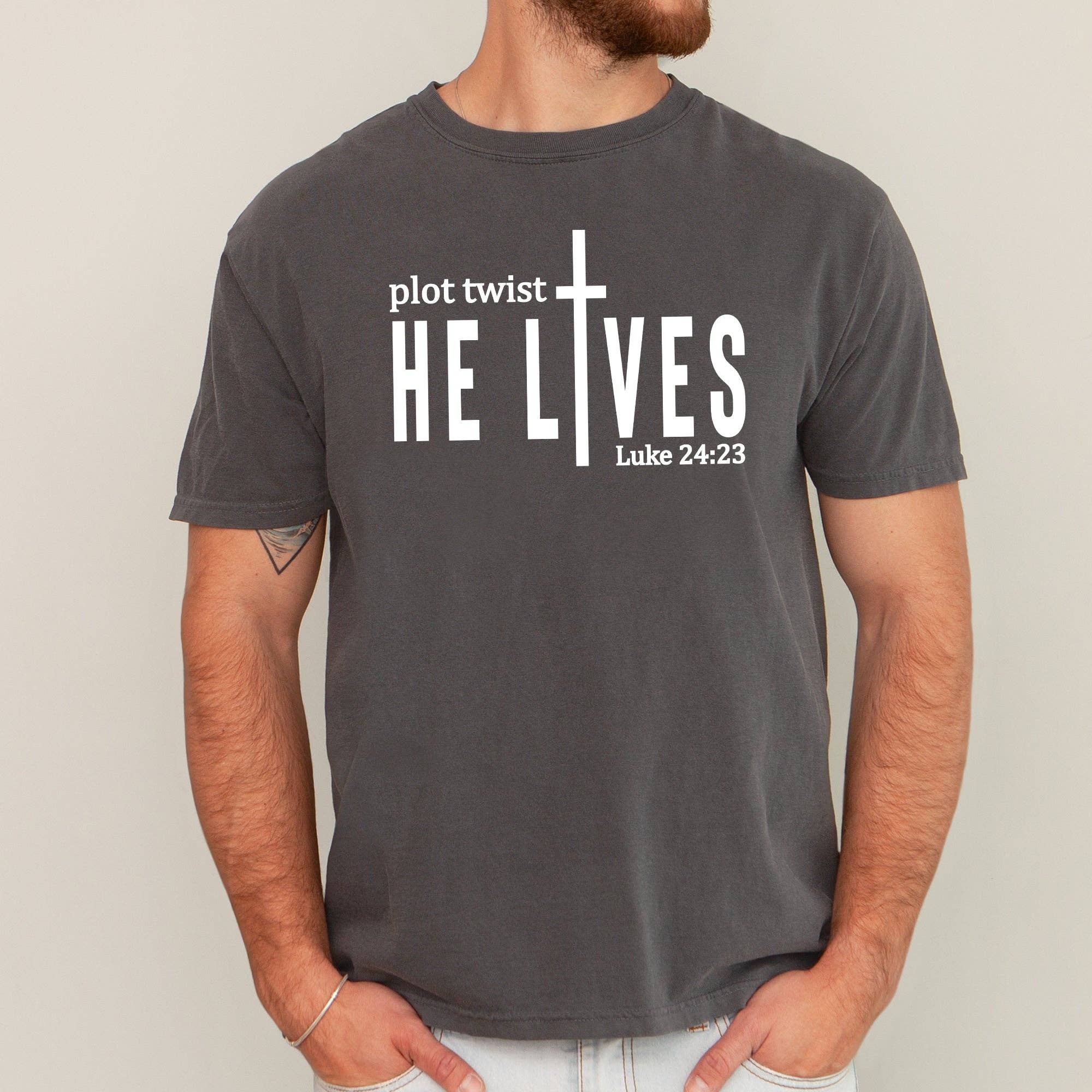 Plot Twist, He Lives, Christian, Jesus, Gospel, Faith Tshirt Hoodie, Sweatshirt | PodTeesHub.com