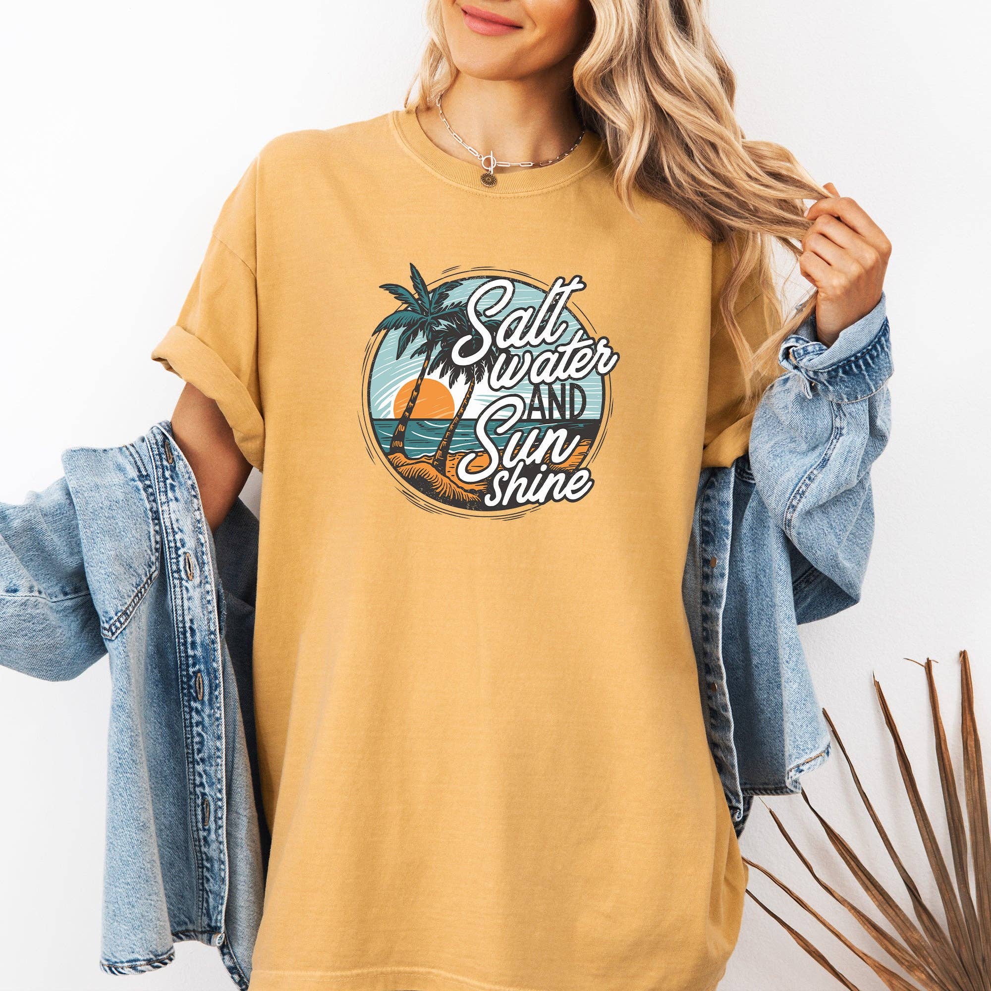 Salt Water and Sunshine, Summer Beach Comfort Colors T-Shirt Hoodie, Sweatshirt | PodTeesHub.com