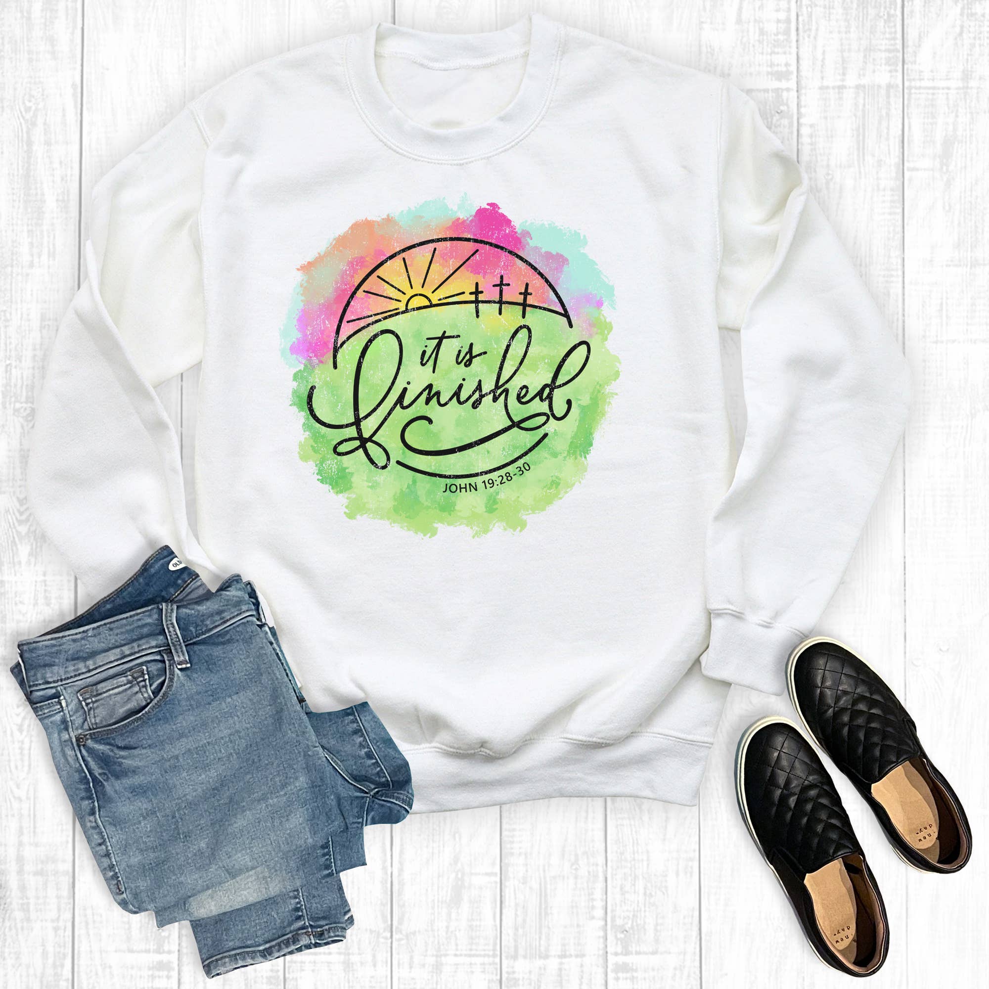 Easter It Is Finished Sweatshirt T-Shirts, Hoodie | PodTeesHub.com