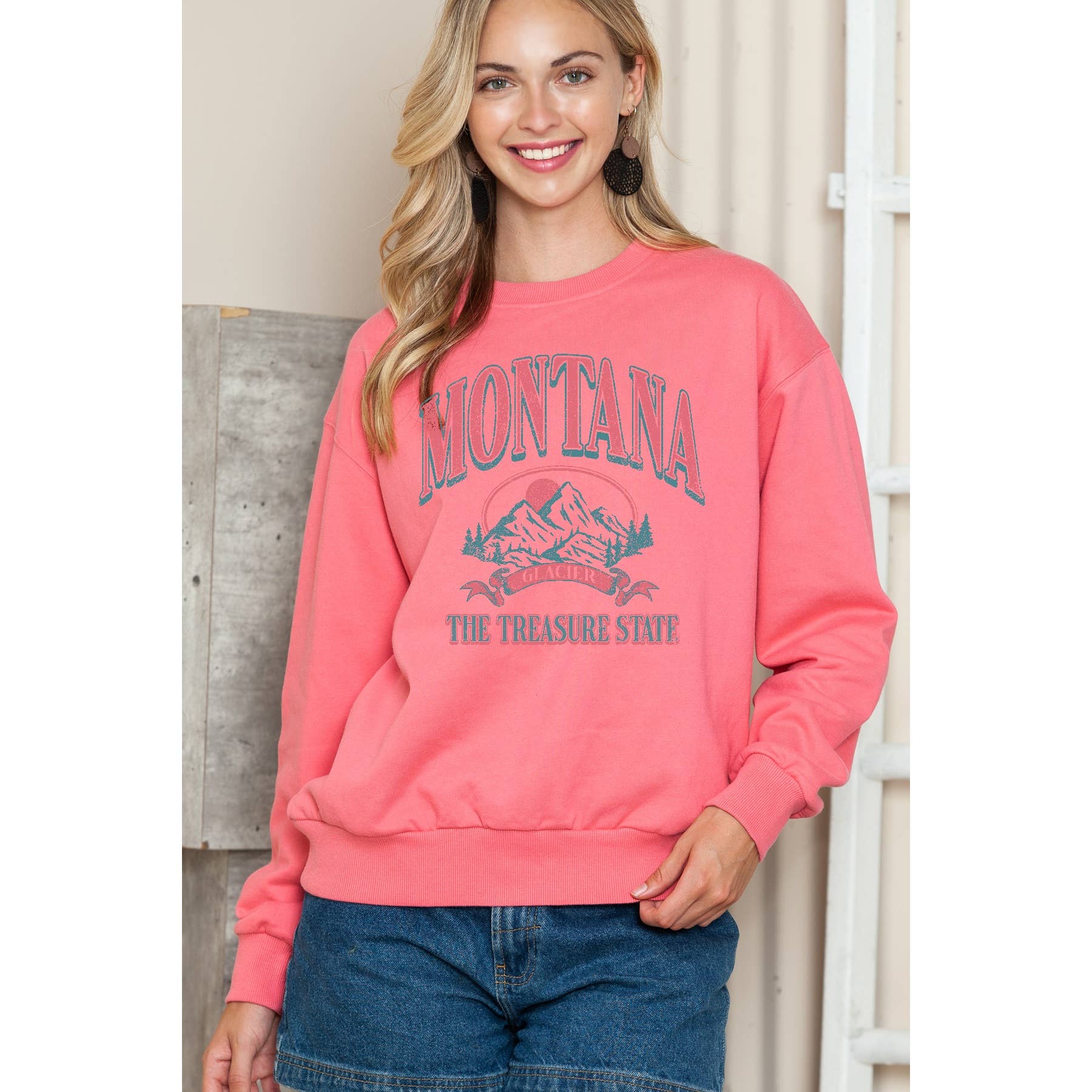 Montana Treasure State Glacier Crewneck Sweatshirt T-Shirts, Hoodie | PodTeesHub.com
