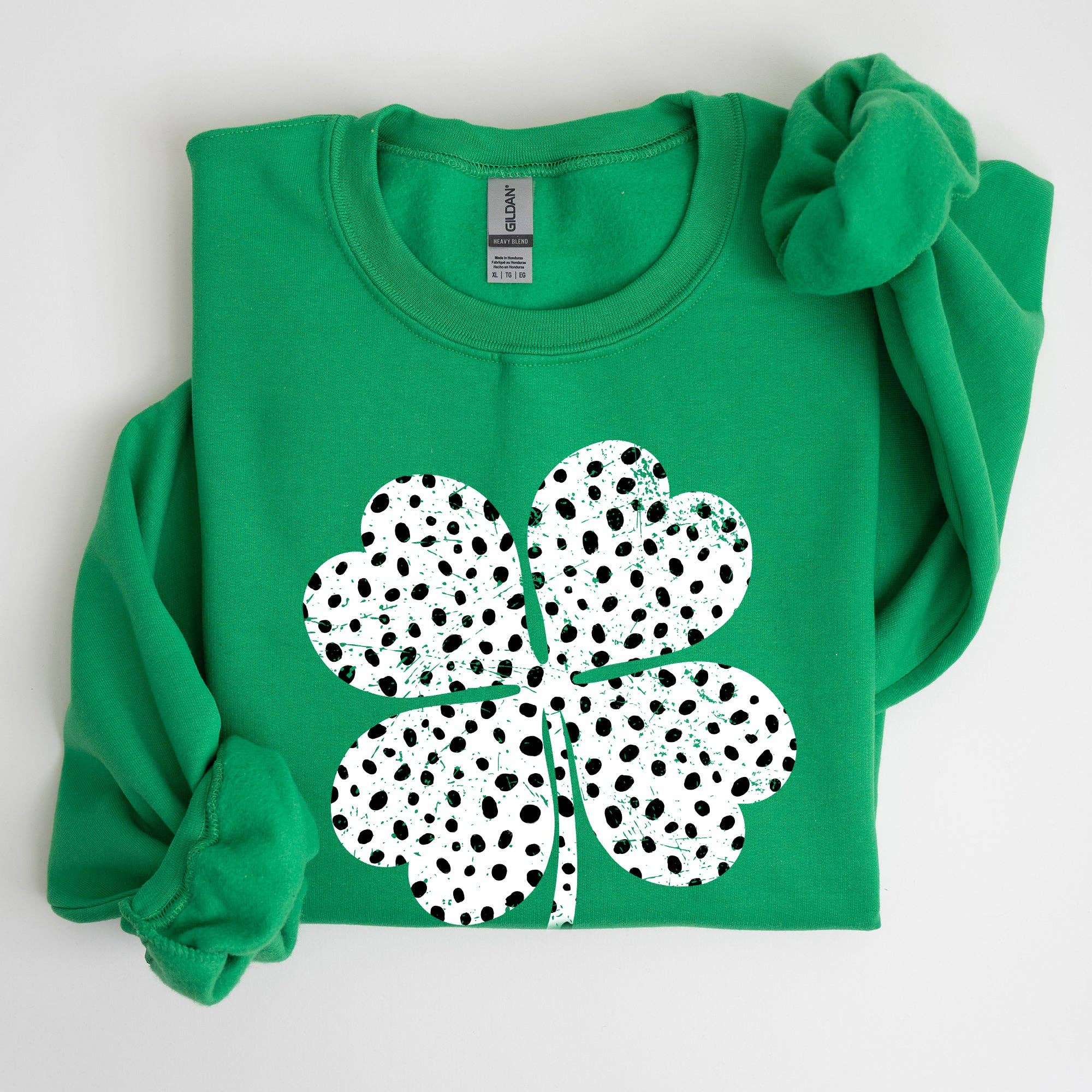 Polka Dot Shamrock, Dalmatian St Patrick's Day Sweatshirt T-Shirts, Hoodie | PodTeesHub.com