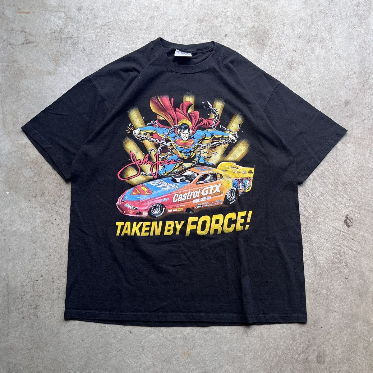 Other 1999 John Force Superman Double Sided Nascar T-Shirts, Hoodie, Sweatshirt