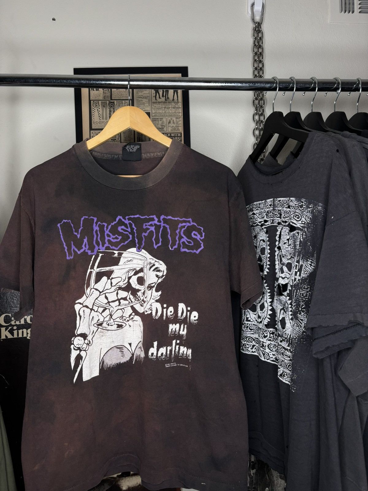 Band Tees Vintage 1990s Misfits Faded Die Die Darlin Faded Punk Tee Hoodie, Sweatshirt | PodTeesHub.com