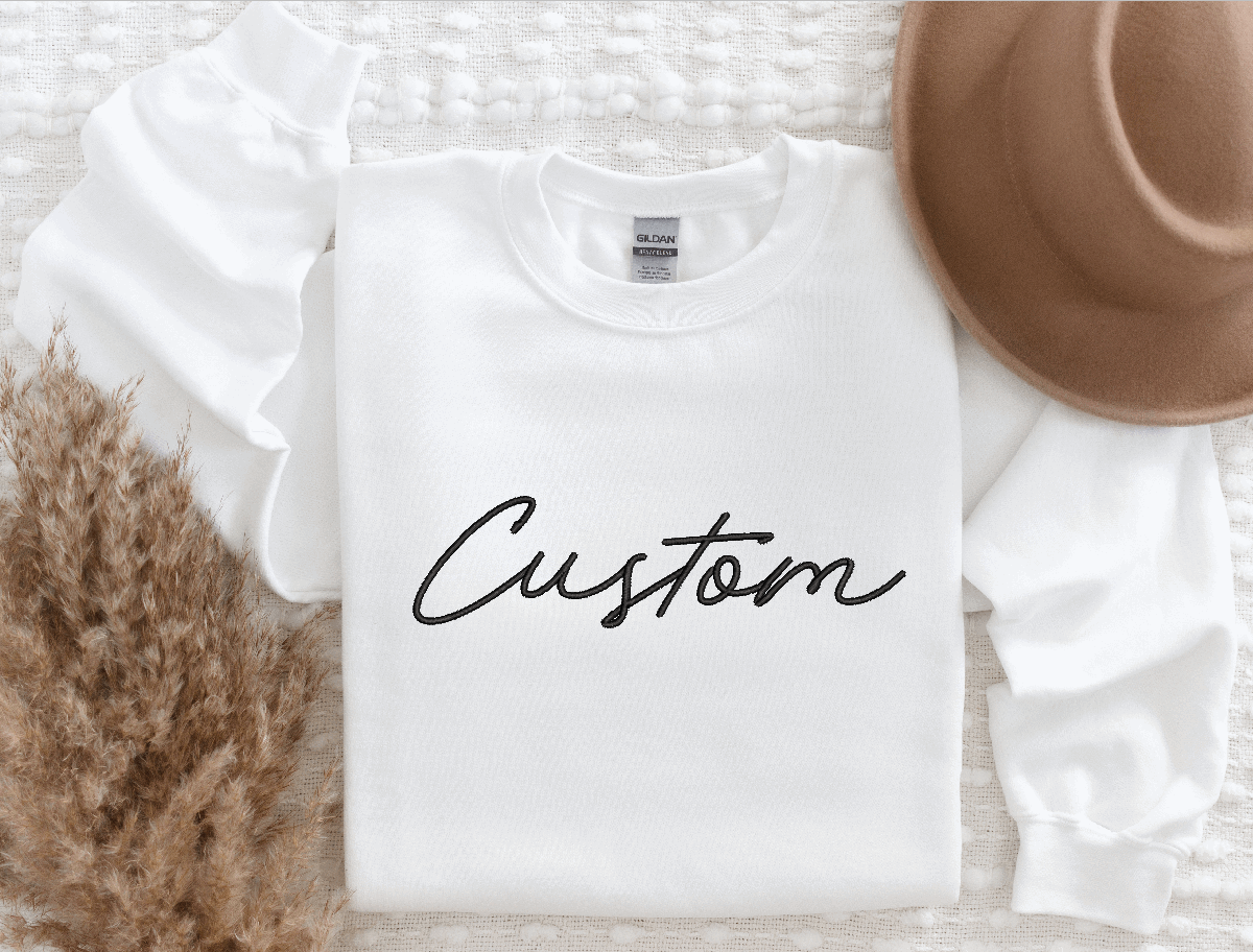 Embroidered Sweatshirt, Custom Sweatshirts, Embroidered T-Shirts, Hoodie | PodTeesHub.com