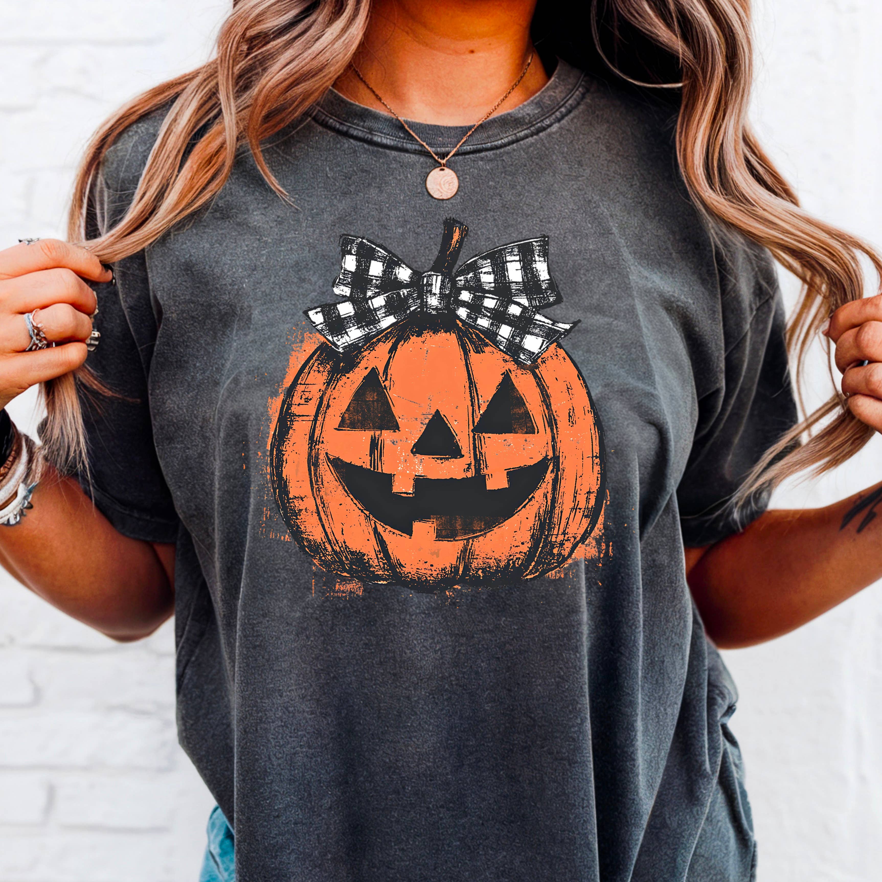 Halloween 2025 Pumpkin Graphic Shirt | Comfort Color Hoodie, Sweatshirt | PodTeesHub.com