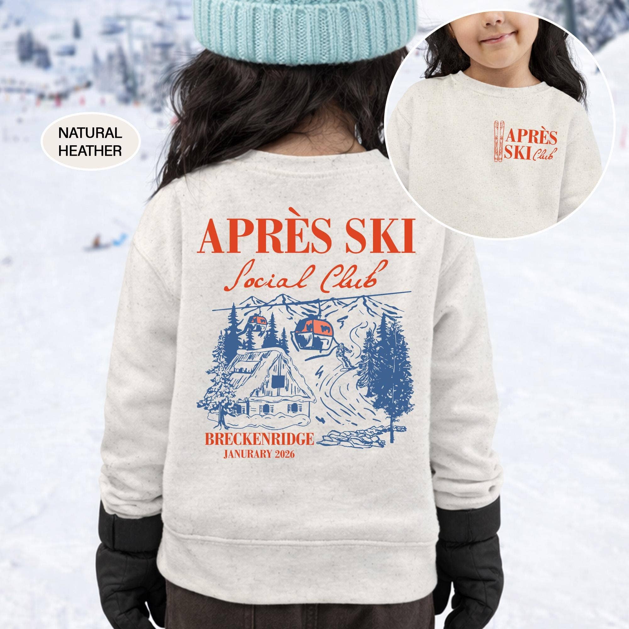 Personalized Kids Apres Ski Hoodie, Matching Ski Shirt Sweatshirt | PodTeesHub.com