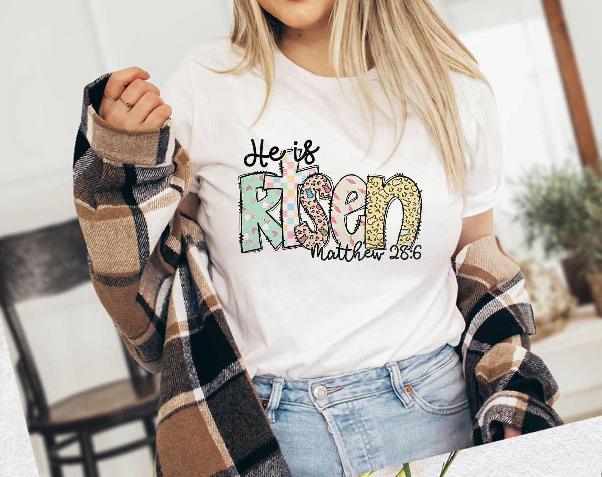 He Is Risen Matthew 28:6 - Easter Christian T-Shirt Hoodie, Sweatshirt | PodTeesHub.com