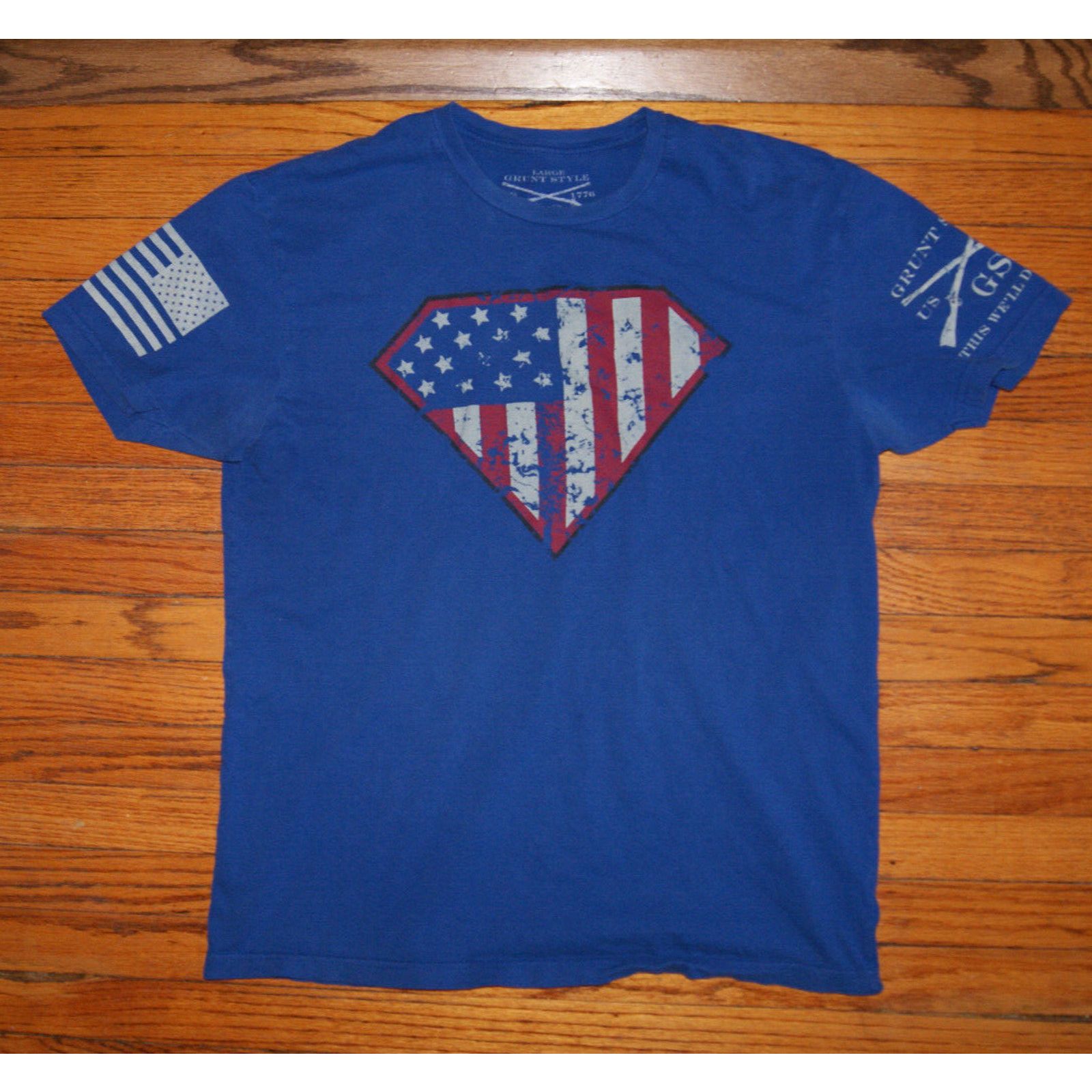 Grunt American Flag Patriotic Large Superman T-Shirts, Hoodie, Sweatshirt