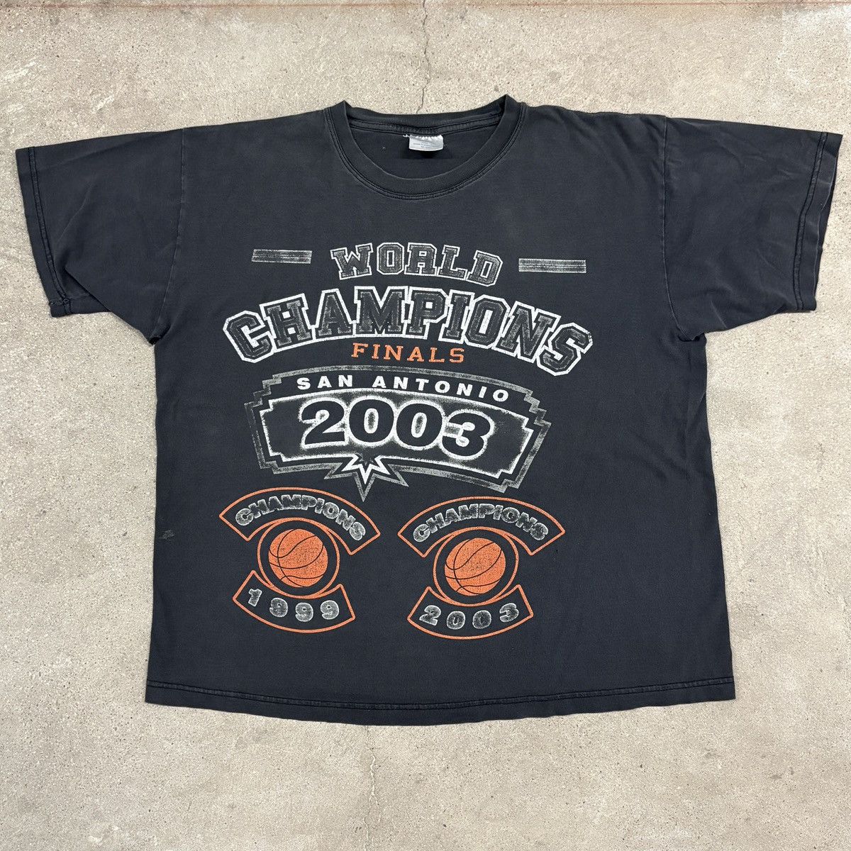 Vintage 2003 San Antonio Spurs Nba World Champions Faded Tee Hoodie, Sweatshirt | PodTeesHub.com