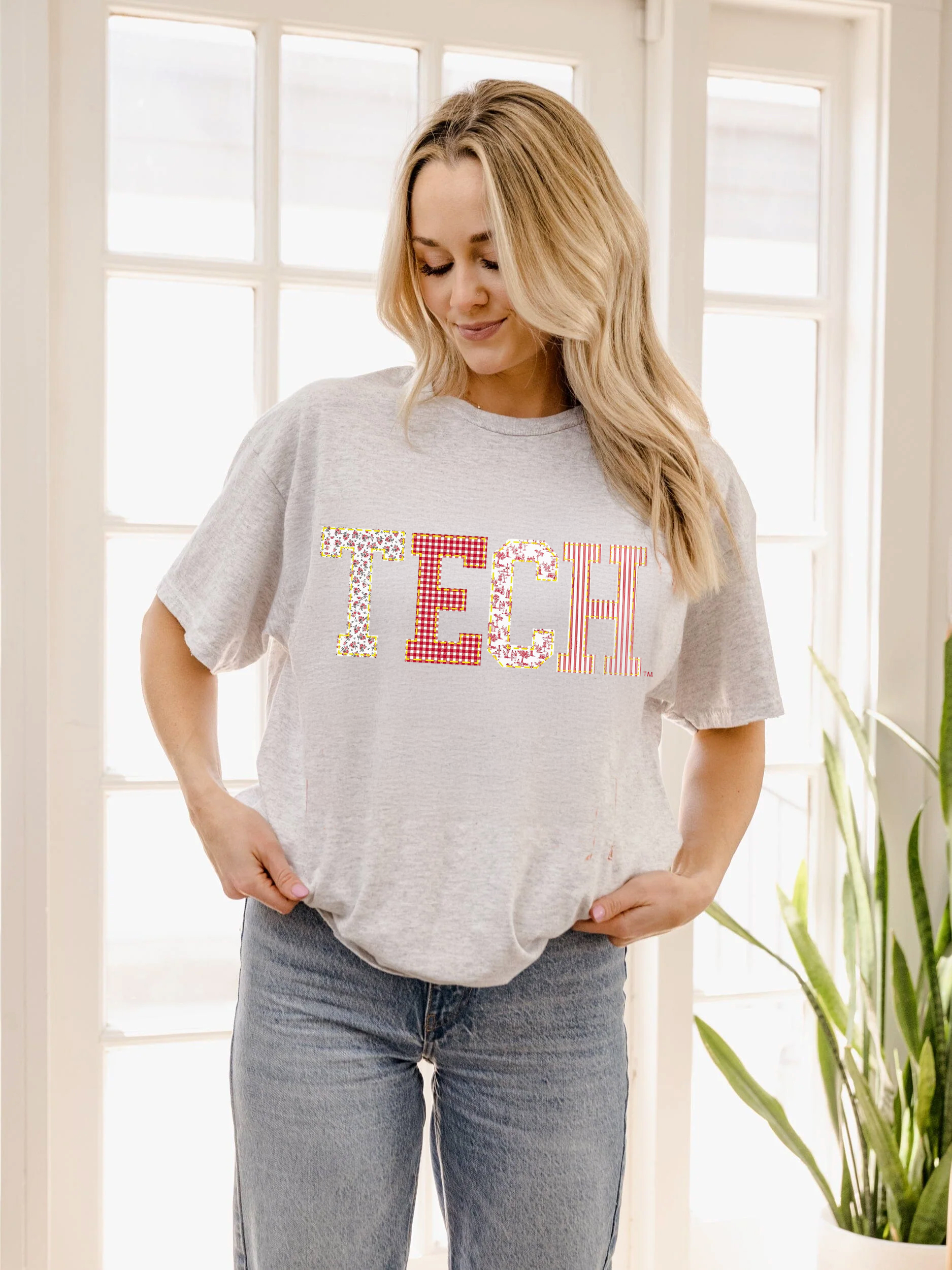 Texas Tech Quilted Puff Ink Ash Gray Thrifted Tee Hoodie, Sweatshirt | PodTeesHub.com