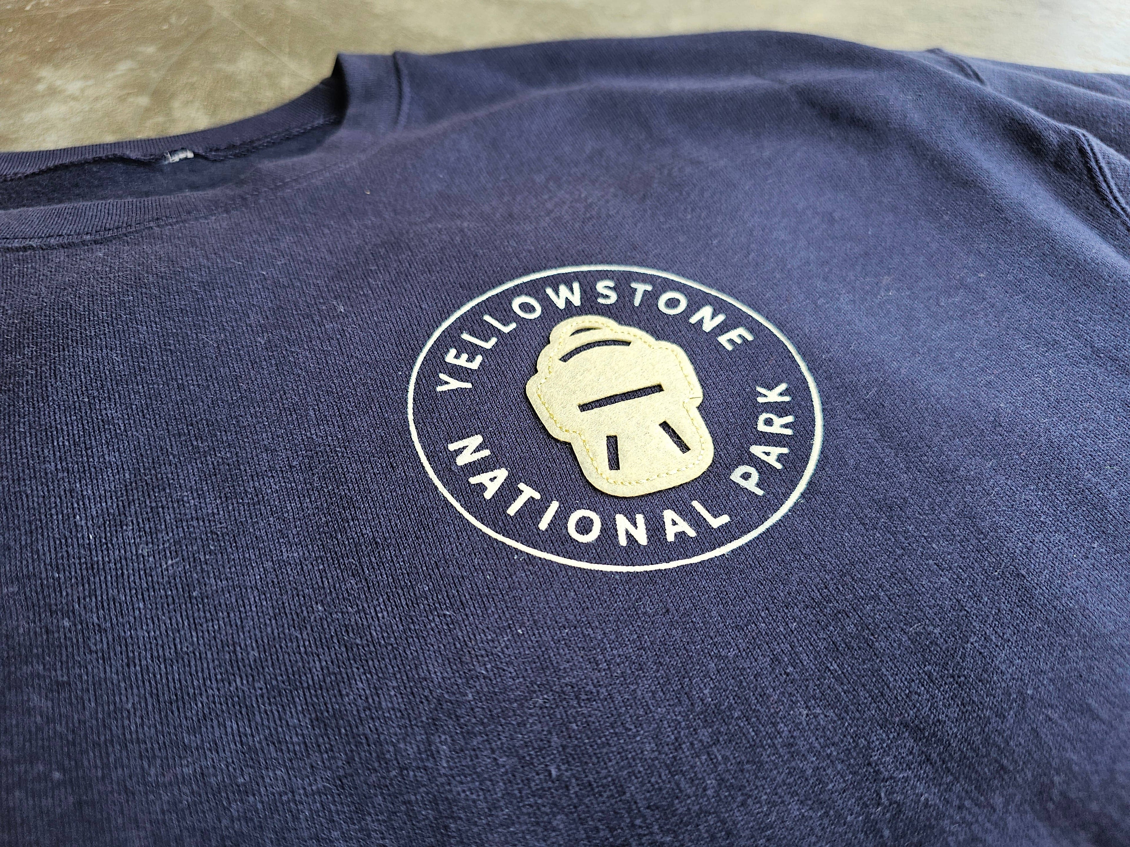 National Parks - the Backpack Felt Crewneck Sweatshirt T-Shirts, Hoodie | PodTeesHub.com