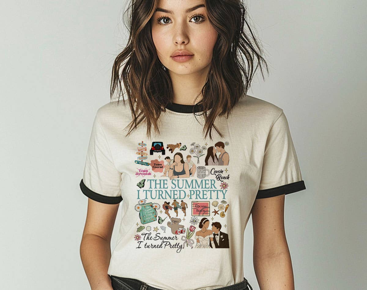 The Summer I Turned Pretty Collage Inspired Ringer T-Shirt Hoodie, Sweatshirt | PodTeesHub.com
