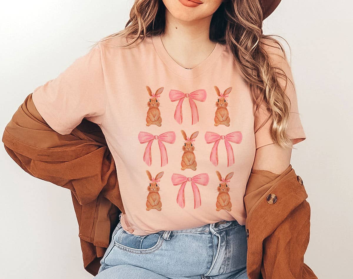 Coquette Bunny -  Easter Vintage T-Shirt Hoodie, Sweatshirt | PodTeesHub.com