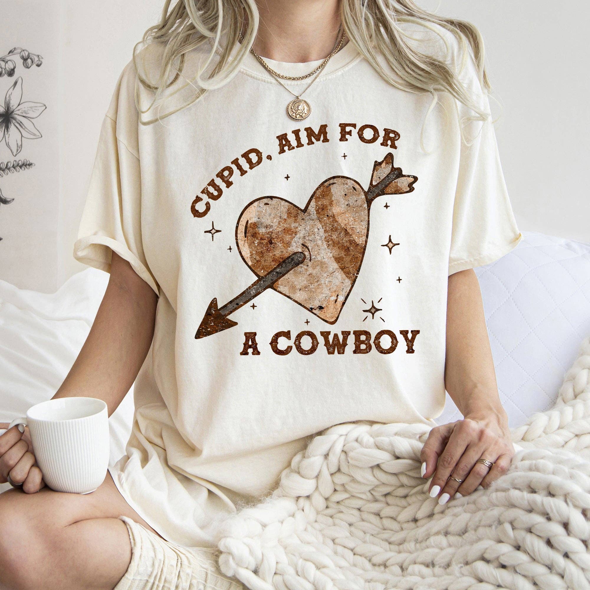 Valentine's Day Western Country Tshirt - Aim For A Cowboy Hoodie, Sweatshirt | PodTeesHub.com