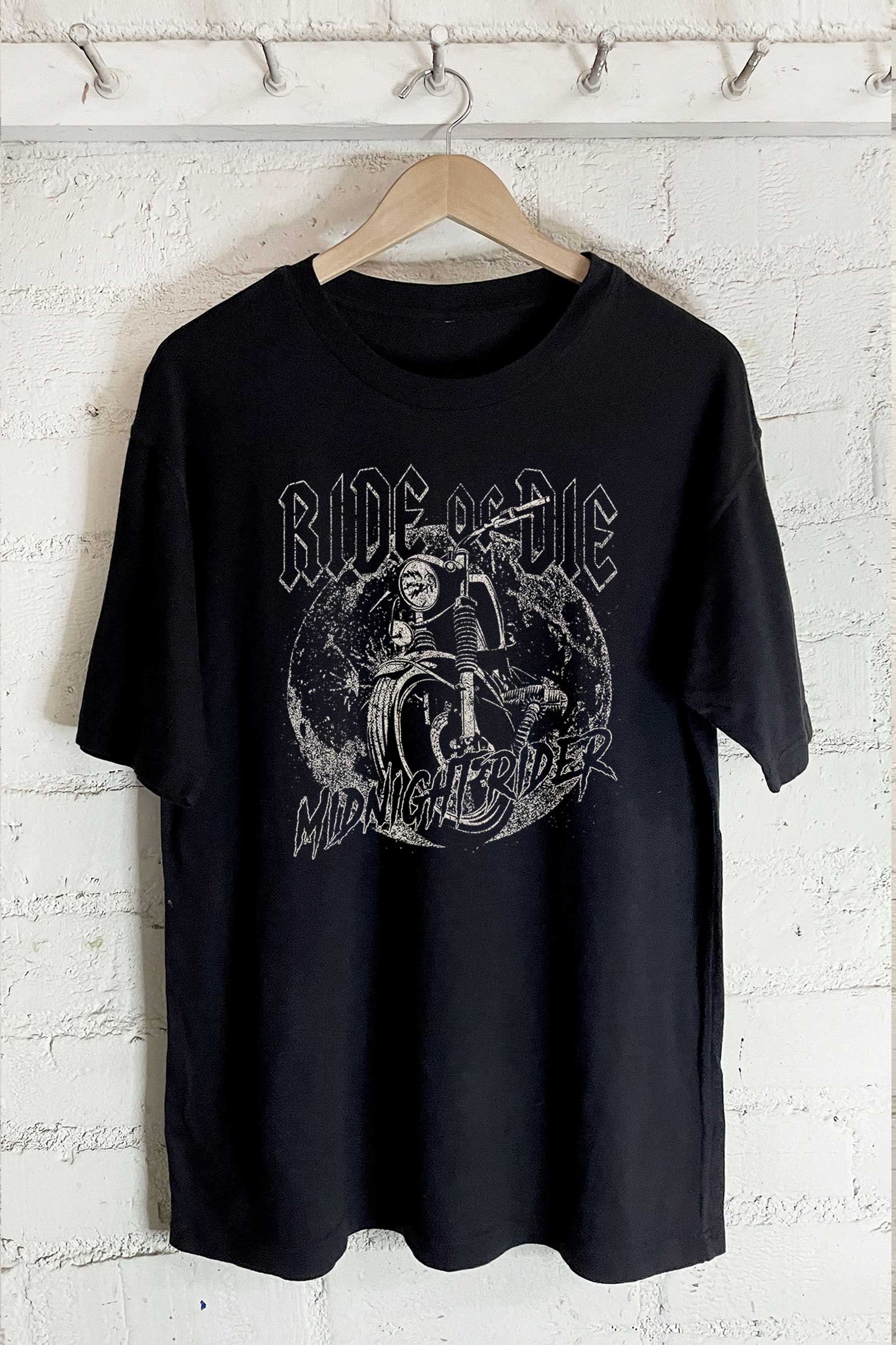 Ride or Die Midnight Rider-Oversized Tee Hoodie, Sweatshirt | PodTeesHub.com