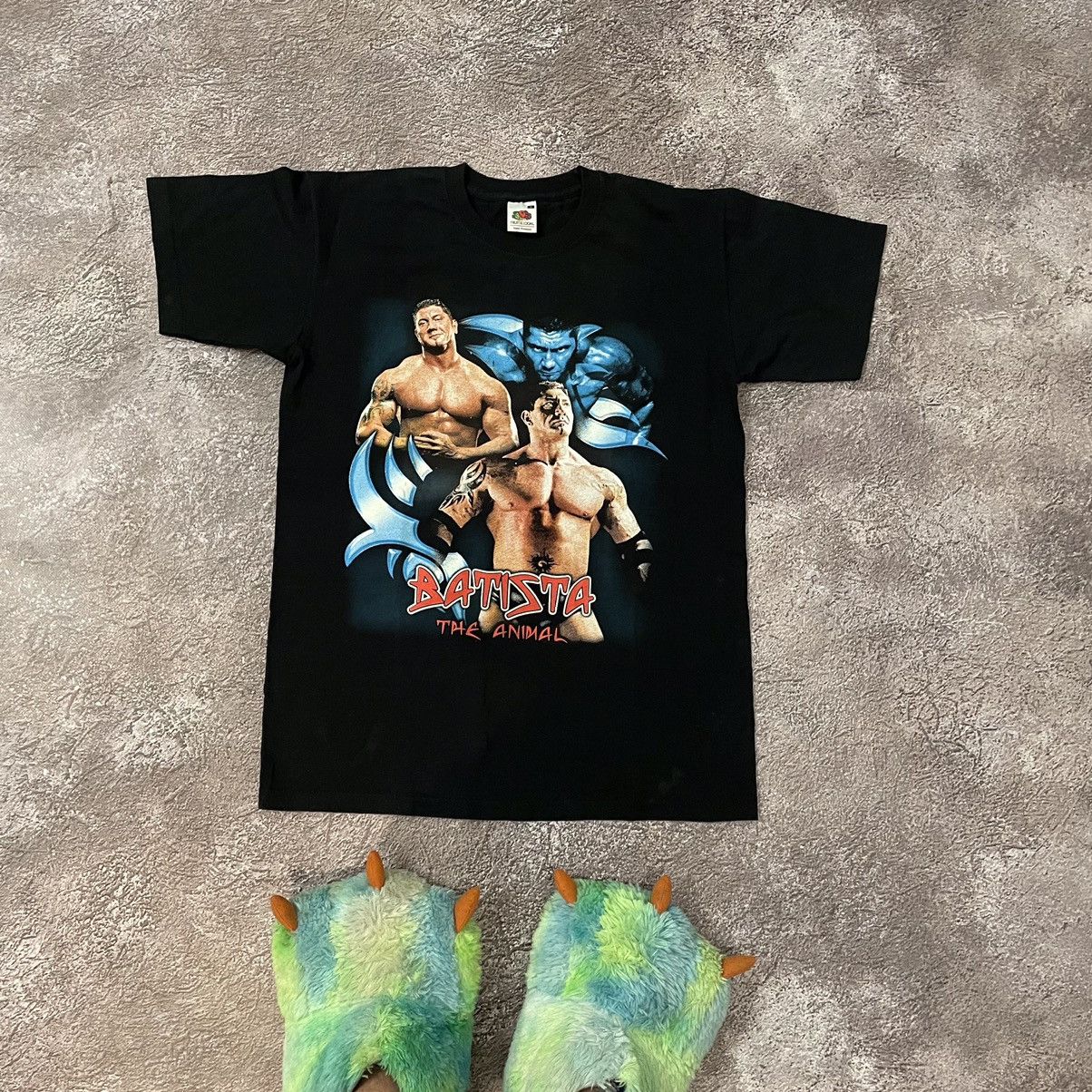 Band Tees Vintage Y2k Band Tee Batista Wrestling Promo Face Wwf 90s Hoodie, Sweatshirt | PodTeesHub.com