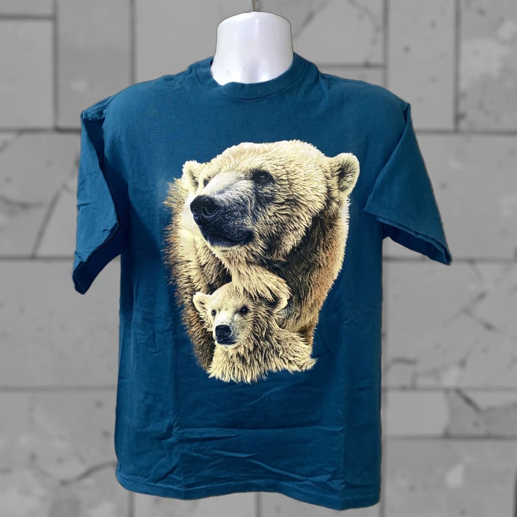 Vintage Signal Sports T Shirt Mens Blue Polar Bear Print Size L Hoodie, Sweatshirt | PodTeesHub.com