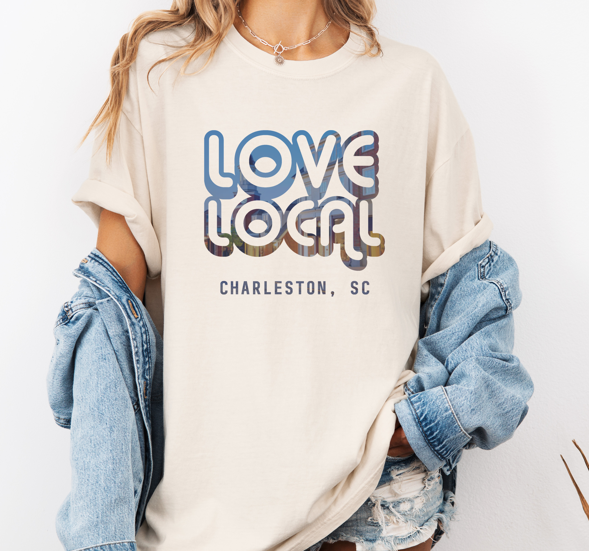 Love Local Custom Shirt, Town Name Souvenir Shirt Hoodie, Sweatshirt | PodTeesHub.com