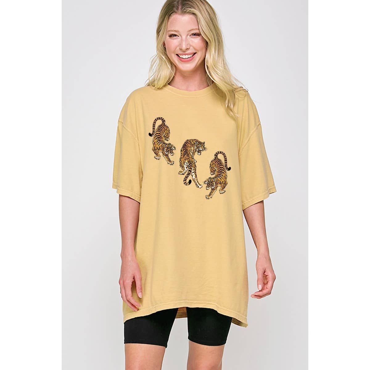 Three Tigers Vintage Graphic Oversized Tee Hoodie, Sweatshirt | PodTeesHub.com