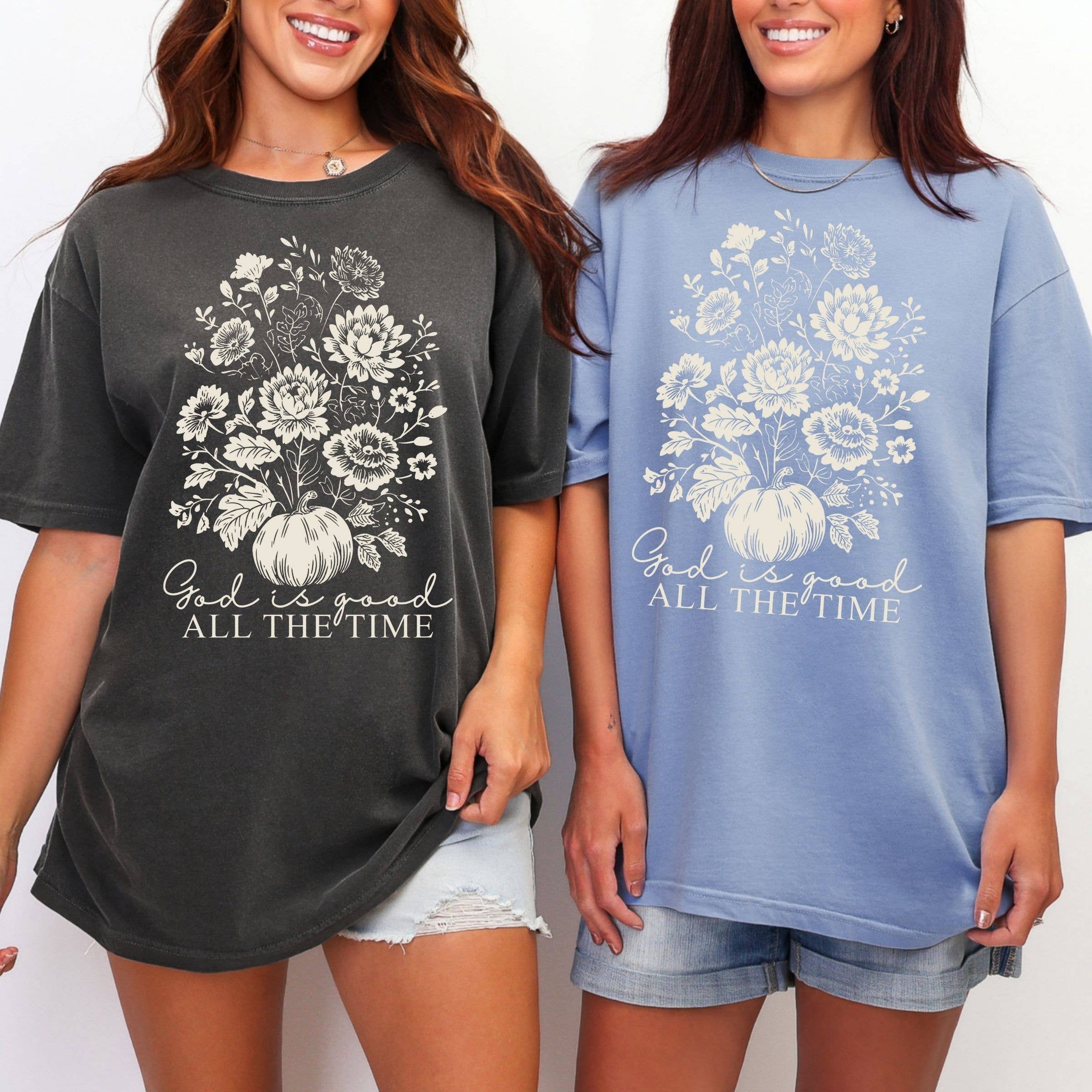 All the Time God Is Good Fall Graphic Tee - Christian Tee Hoodie, Sweatshirt | PodTeesHub.com