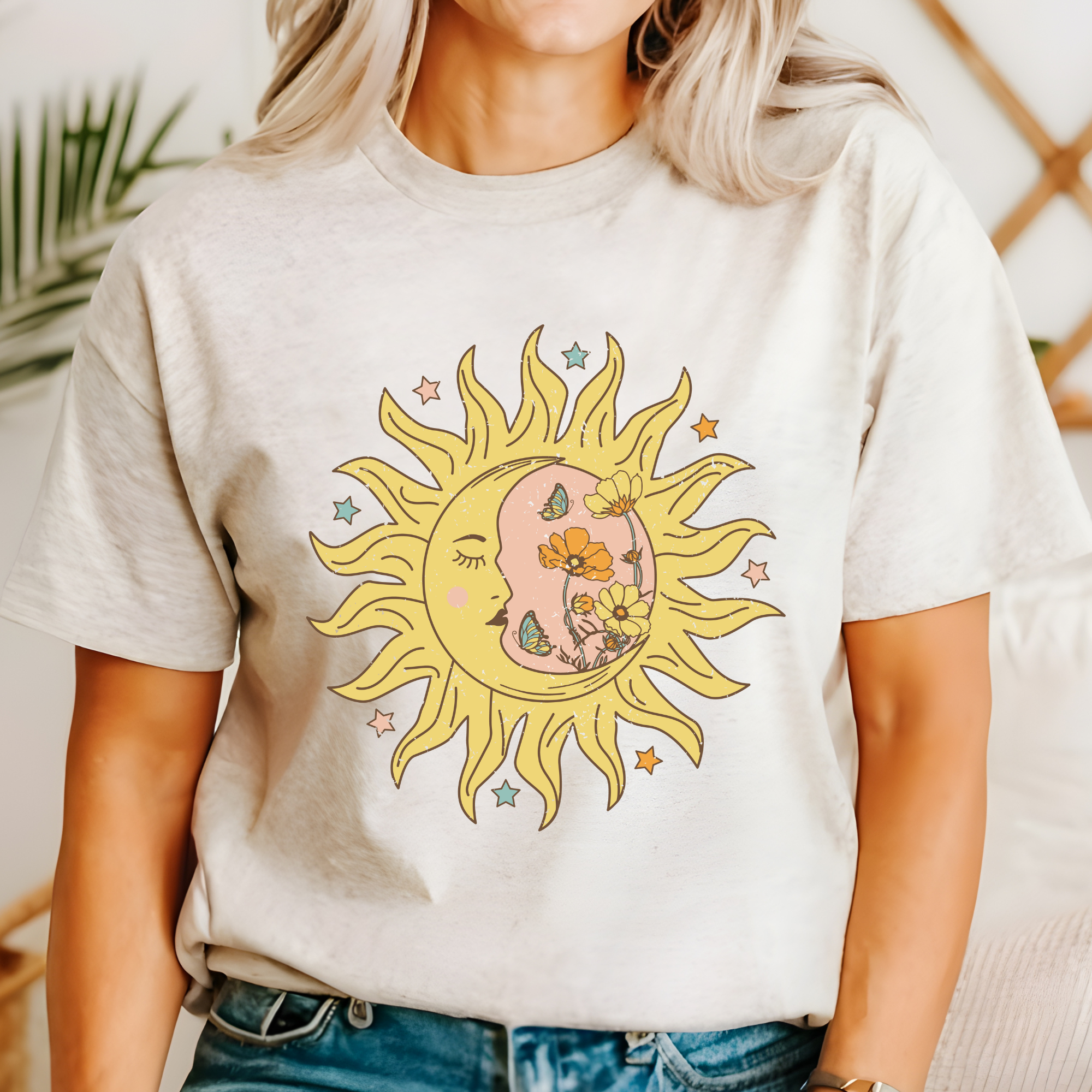 Moon and Sun Graphic Tee Hoodie, Sweatshirt | PodTeesHub.com