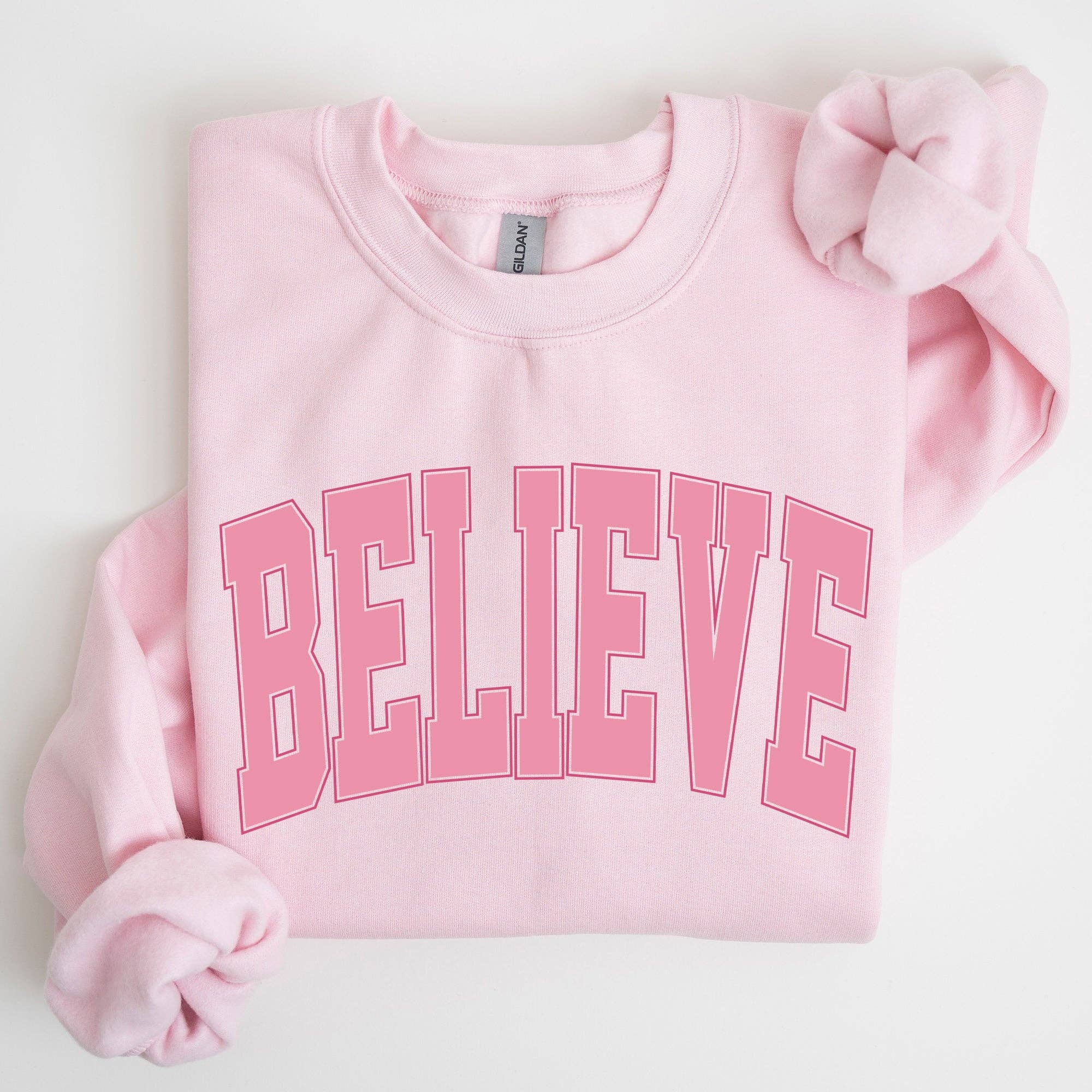 Believe, Varsity, Collegiate, Christmas, Santa Sweatshirt T-Shirts, Hoodie | PodTeesHub.com