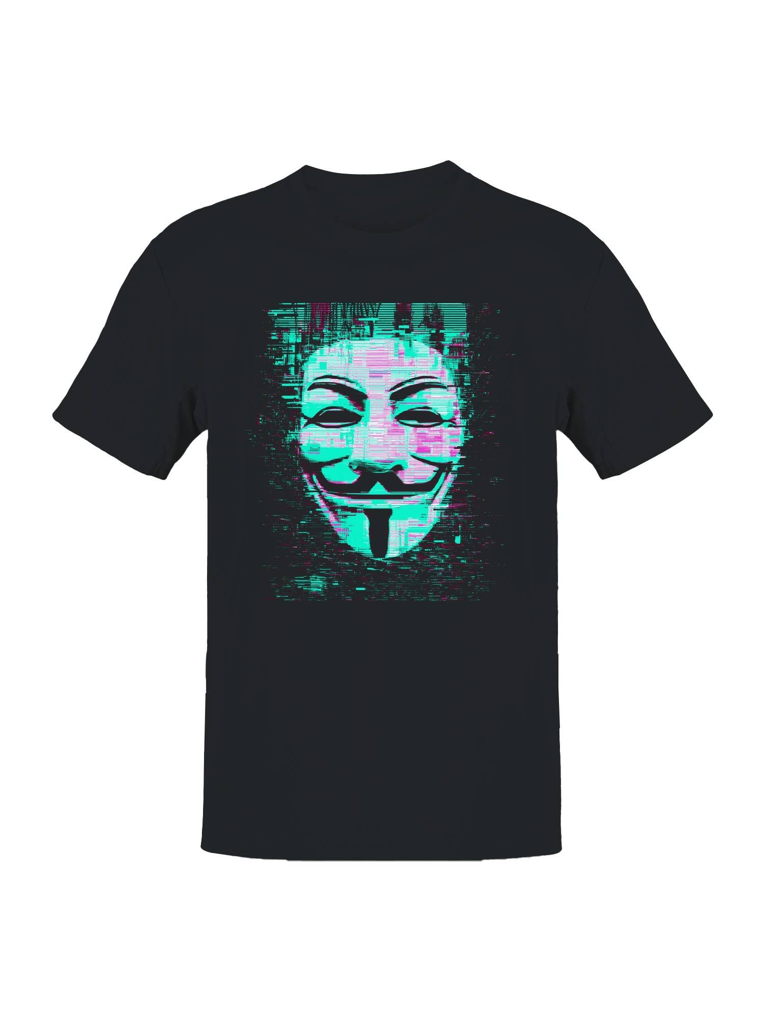 Hacktivist Anonymous Glitch Art Men's T-Shirt Hoodie, Sweatshirt | PodTeesHub.com
