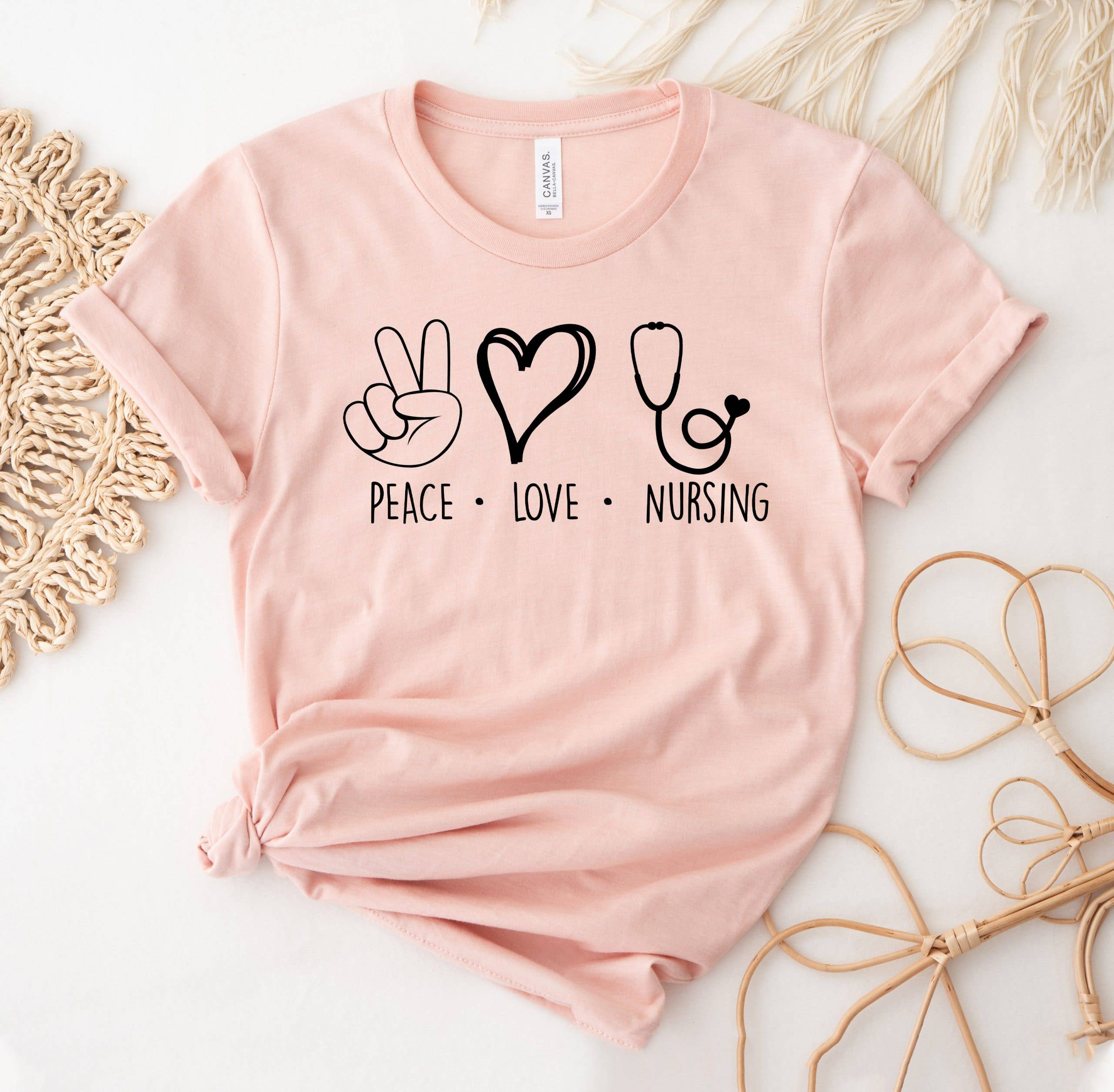 Peace Love Nursing T-Shirt Hoodie, Sweatshirt | PodTeesHub.com