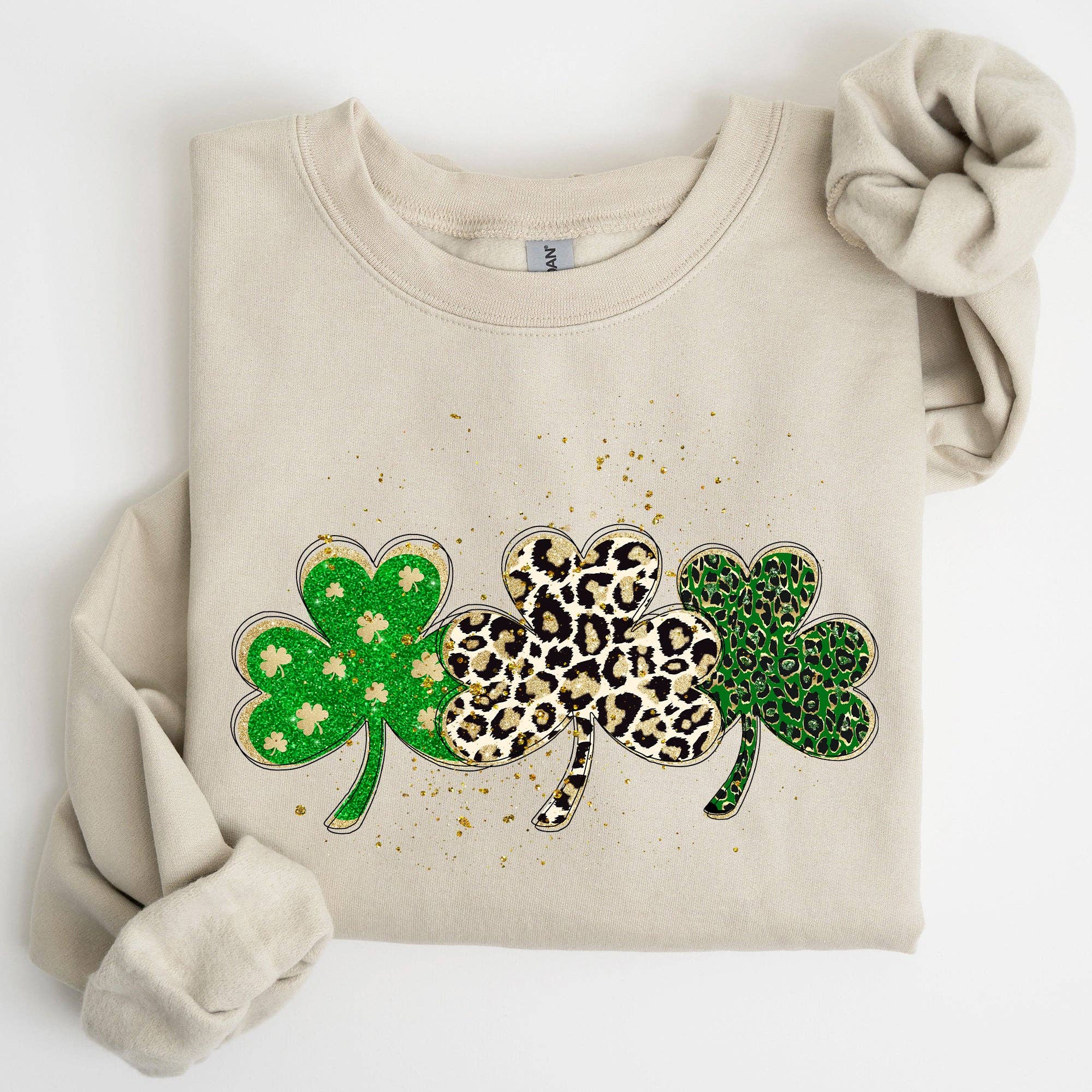 Leopard Print Shamrocks, St Patrick's Day Sweatshirt T-Shirts, Hoodie | PodTeesHub.com