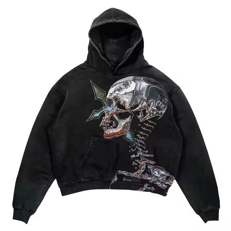 Kita Skull Potion Graphic Hoodie Black Gothic T-Shirts, Sweatshirt | PodTeesHub.com