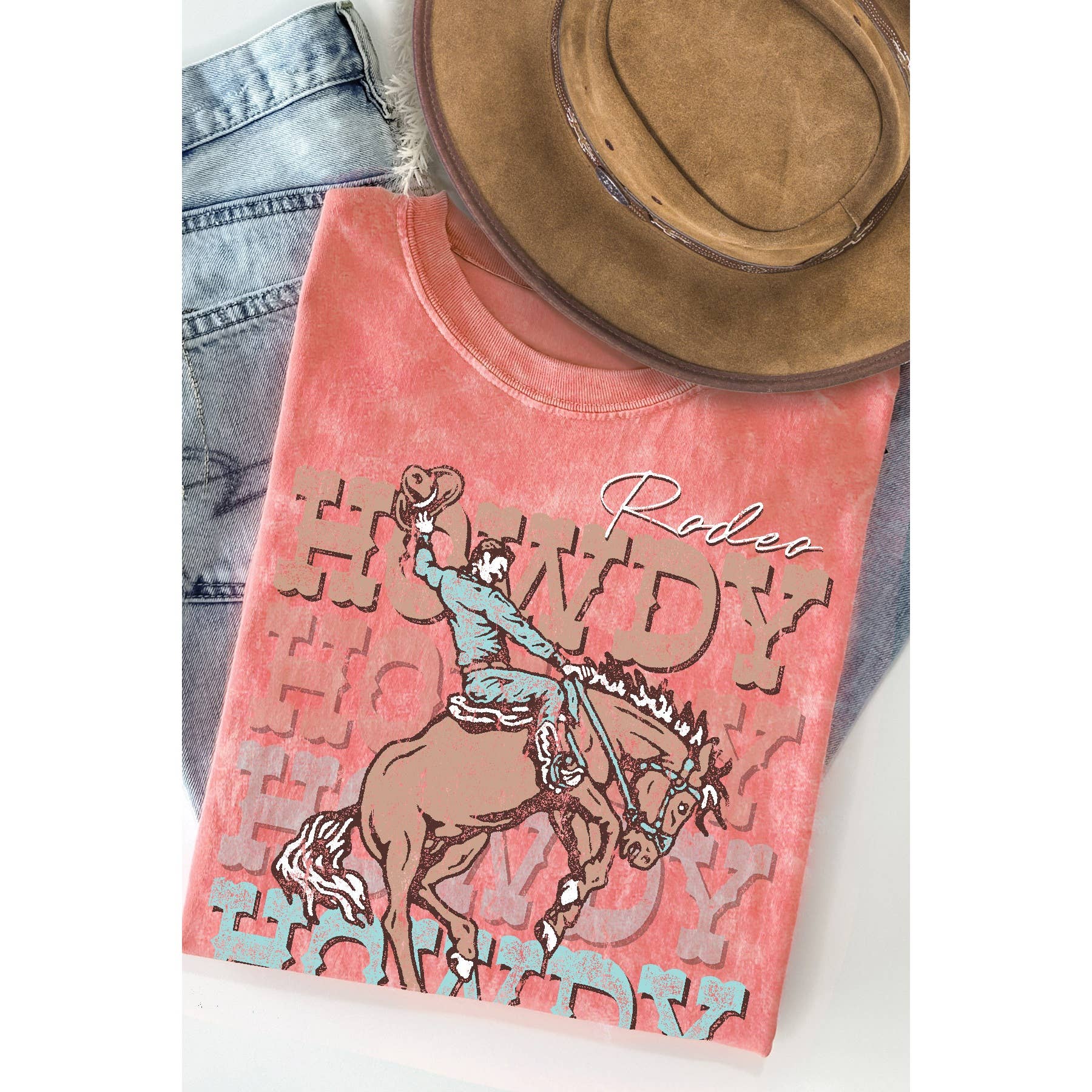 Rodeo Howdy - Mineral Wash T Shirt Hoodie, Sweatshirt | PodTeesHub.com