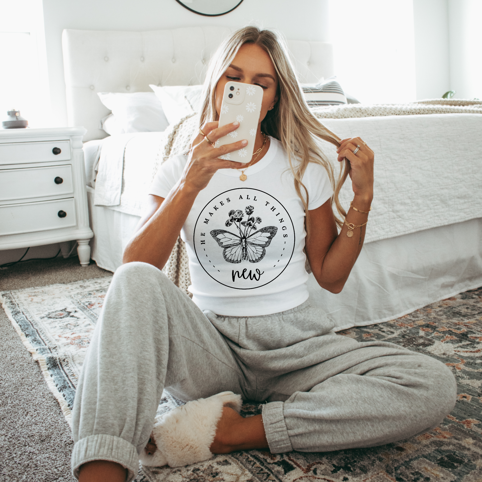 He Makes All Things New Religious Comfort Color Graphic Tee Hoodie, Sweatshirt | PodTeesHub.com