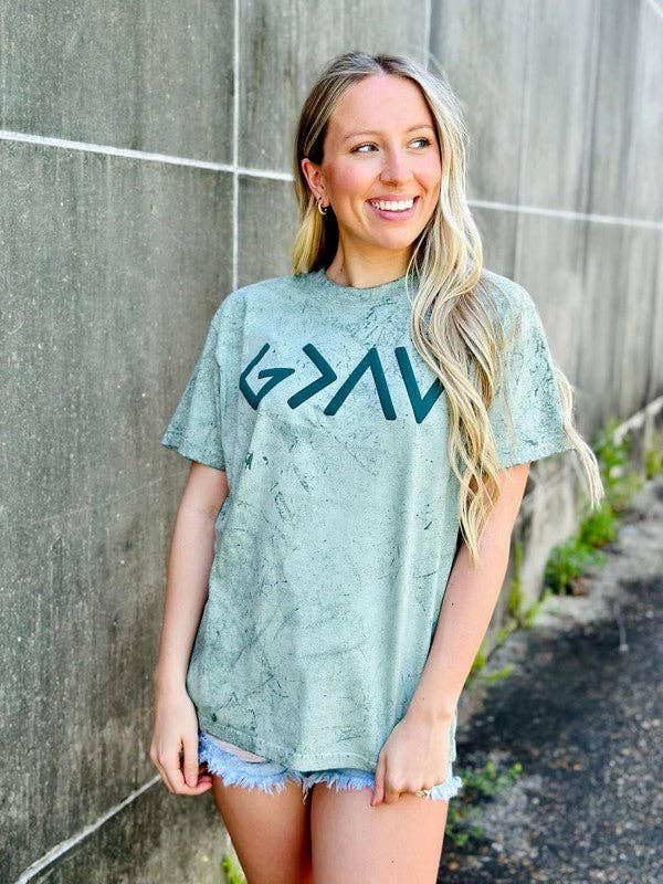 God Is Greater Mineral Wash Puff Tee Hoodie, Sweatshirt | PodTeesHub.com