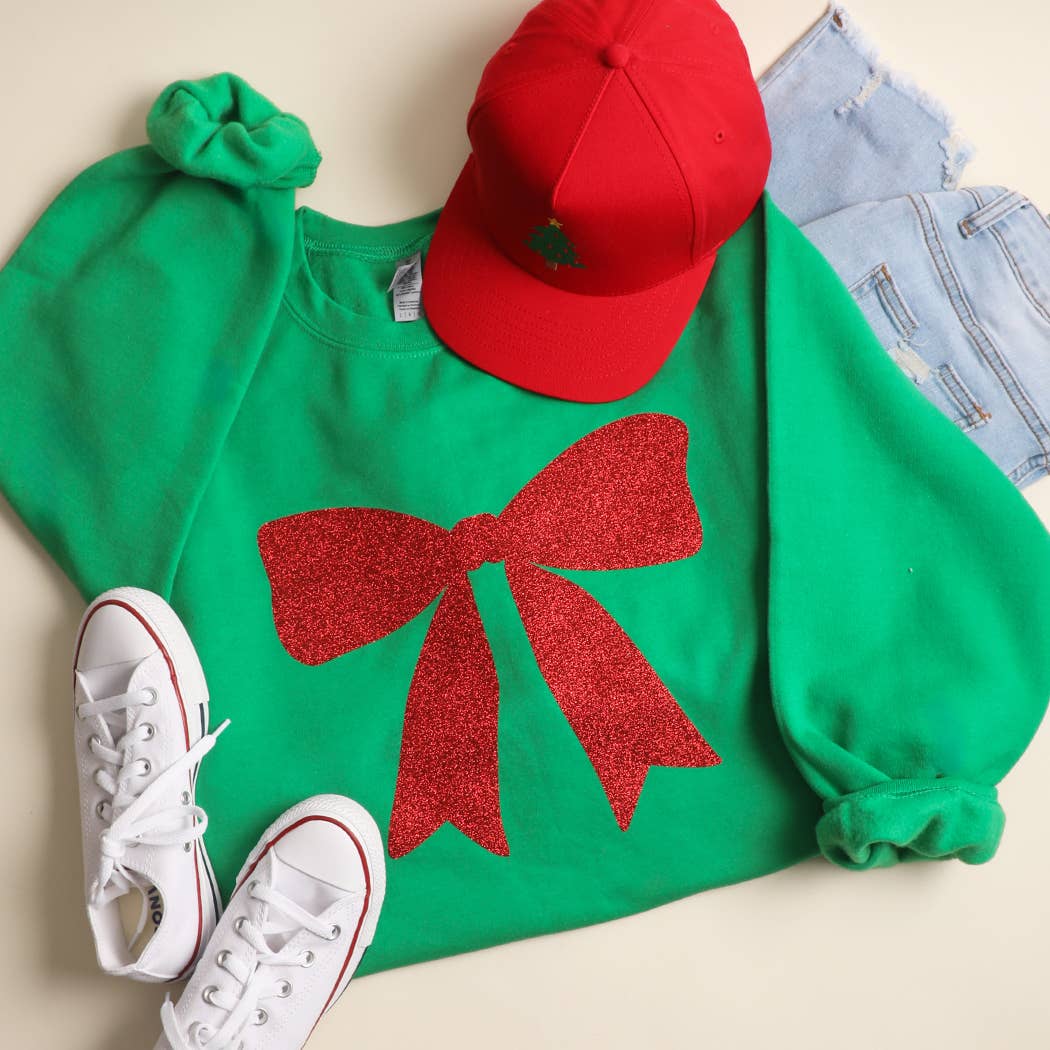 Large Glitter Ribbon Heavyweight Fleece Sweatshirt T-Shirts, Hoodie | PodTeesHub.com