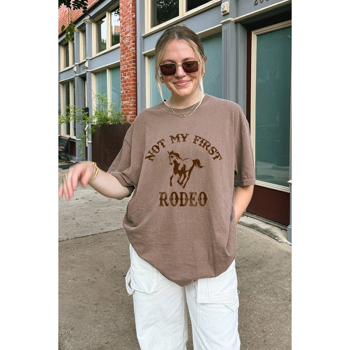 Not My First Rodeo  Graphic Oversized Tee Hoodie, Sweatshirt | PodTeesHub.com