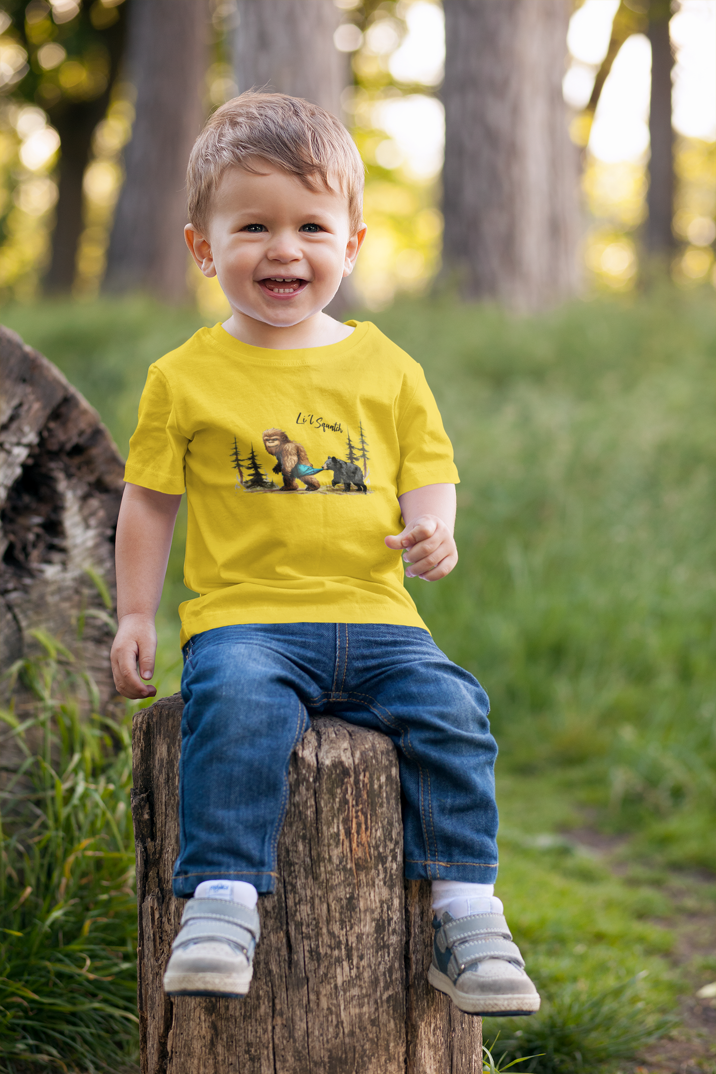 Li'l Squatch Toddler T-Shirt - Yellow Hoodie, Sweatshirt | PodTeesHub.com