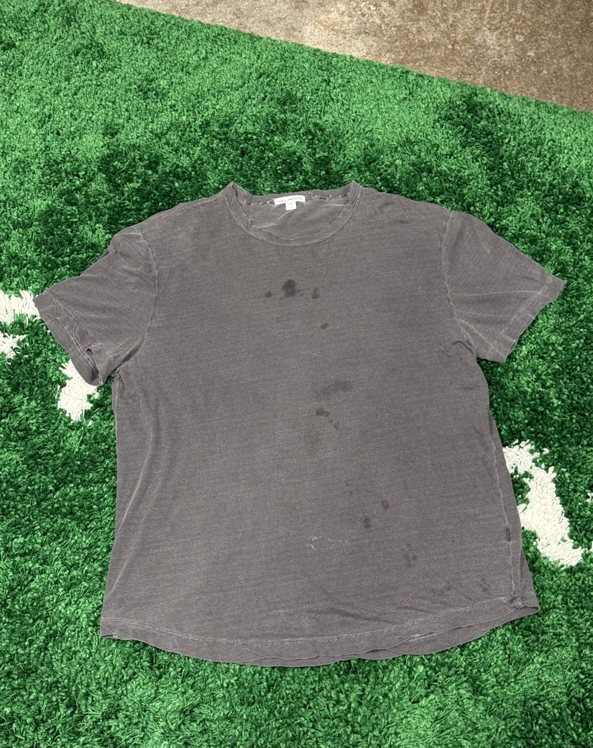 Perse James Perse Distressed Grey Faded Tee Large Cut Hole Grunge Hoodie, Sweatshirt | PodTeesHub.com