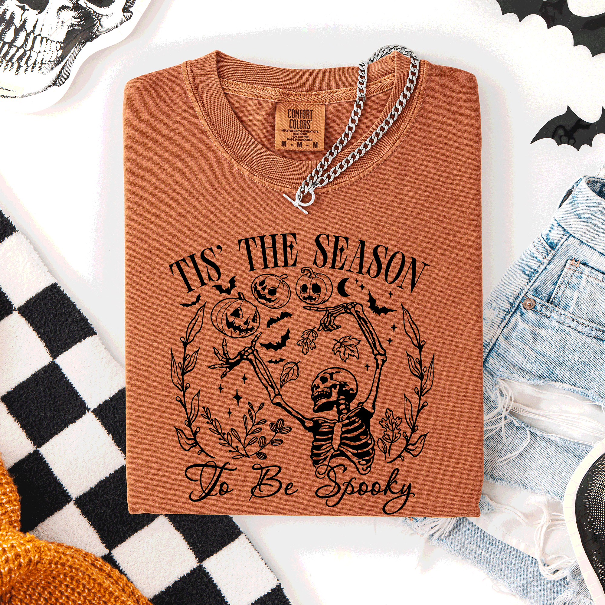Tis the Season To Be Spooky Retro Halloween Skeleton T-Shirt Hoodie, Sweatshirt | PodTeesHub.com