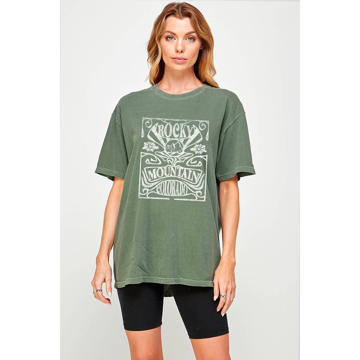 Rocky Mountain Colorado  Graphic Oversized Tee Hoodie, Sweatshirt | PodTeesHub.com