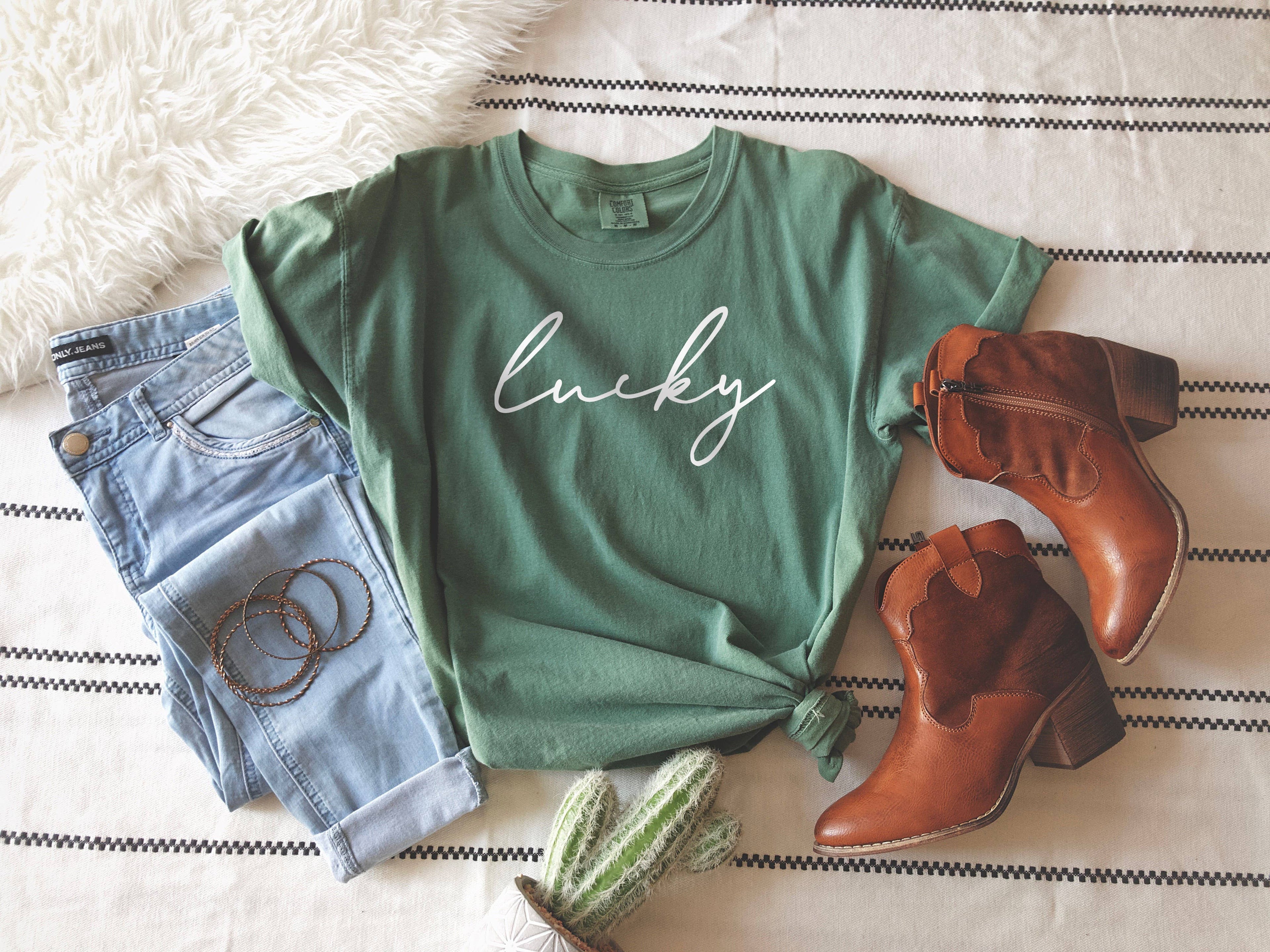 St. Patricks Day Tee, Lucky, Trendy Graphic Apparel Hoodie, Sweatshirt | PodTeesHub.com