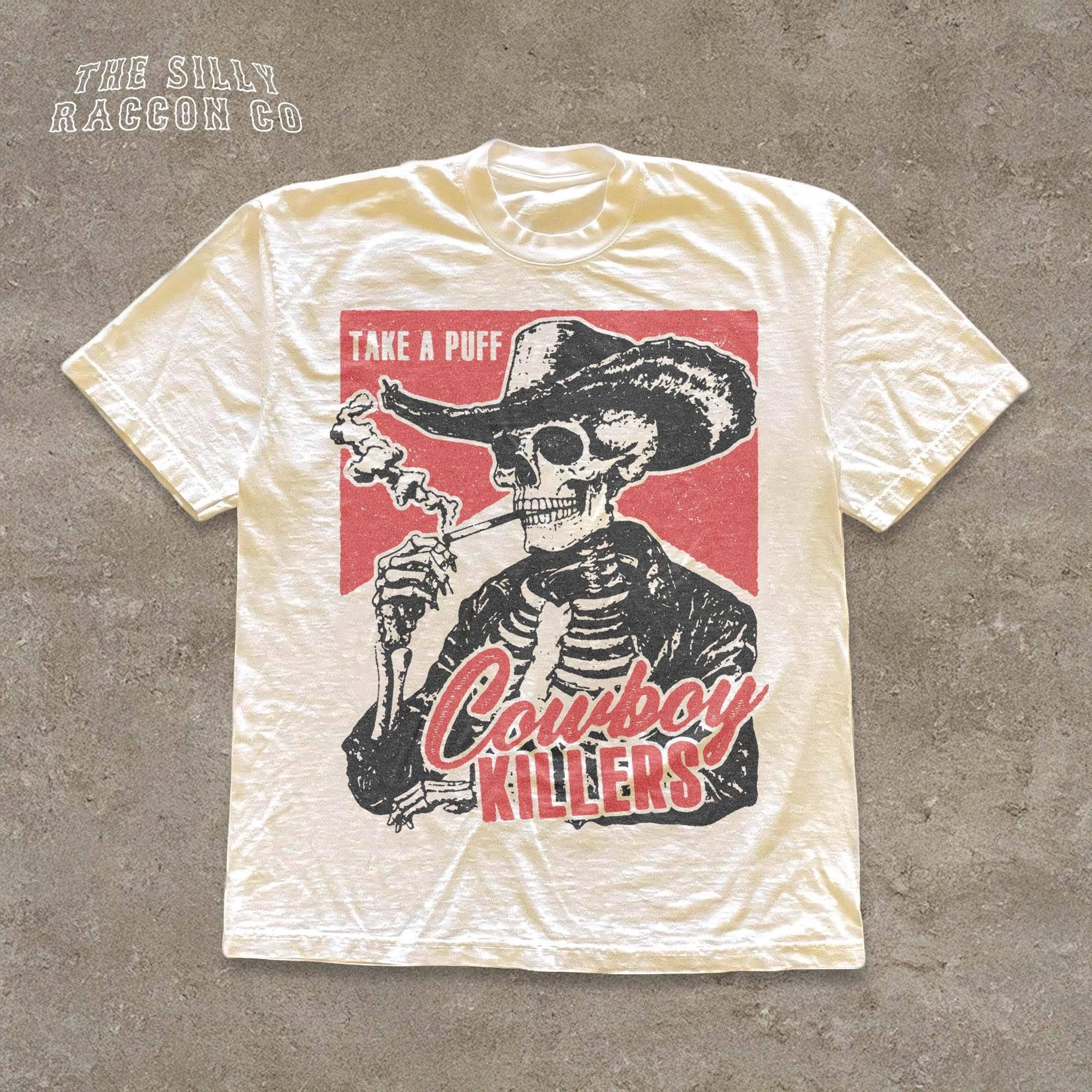 Vintage Western Grunge Skeleton Graphic Tee Hoodie, Sweatshirt | PodTeesHub.com