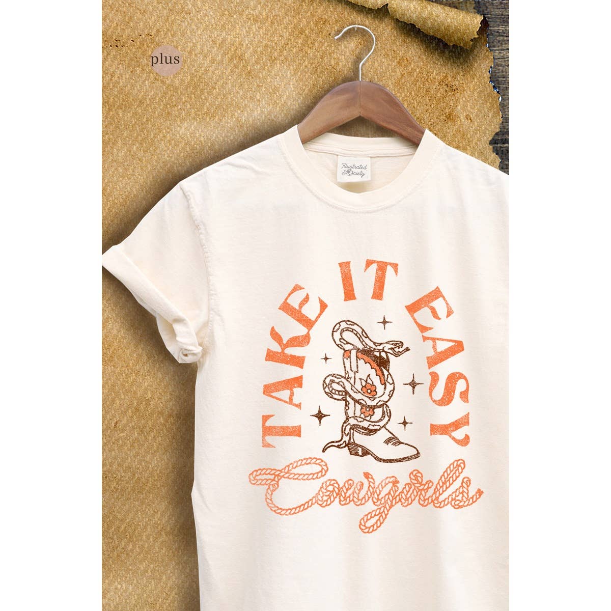 Take It Easy Western Vintage Graphic Plus Tee Hoodie, Sweatshirt | PodTeesHub.com