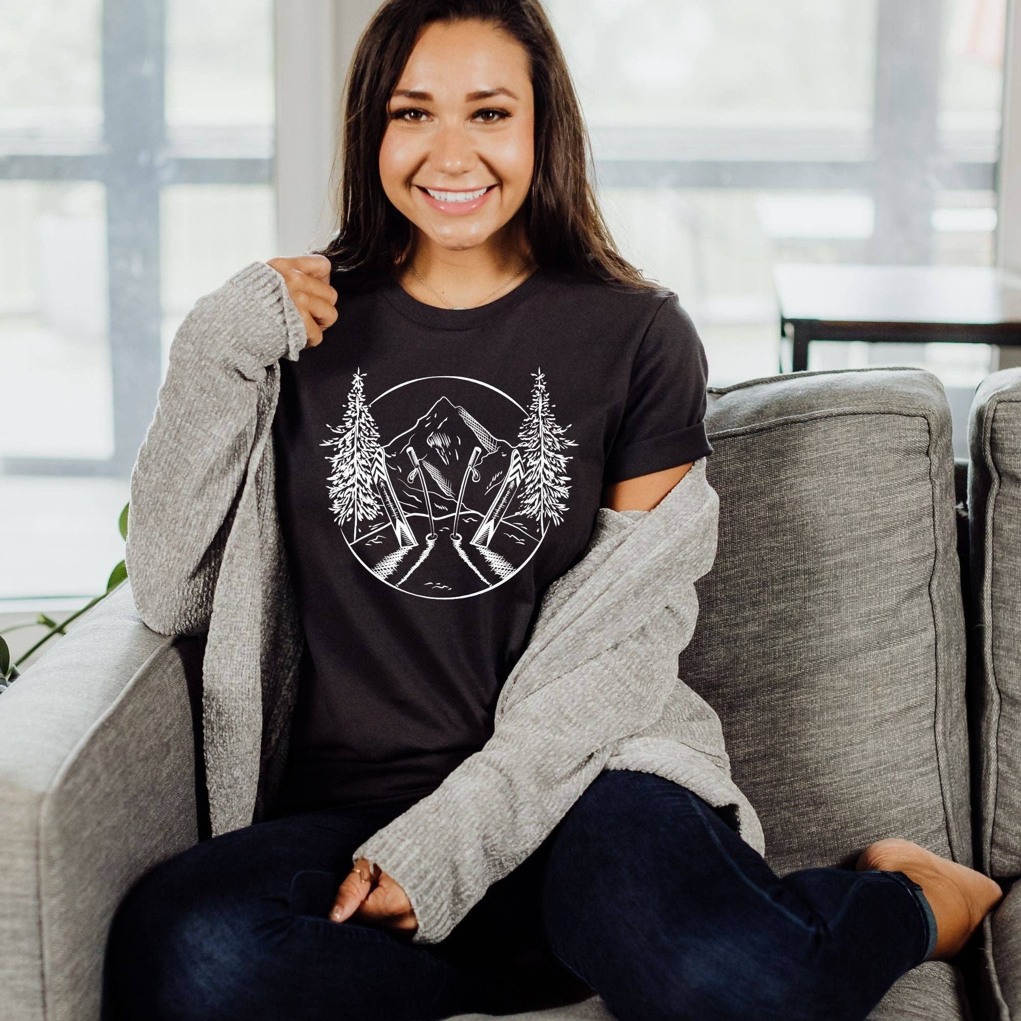 Ski Sketch T Shirt For Women *Unisex Fit* Hoodie, Sweatshirt | PodTeesHub.com